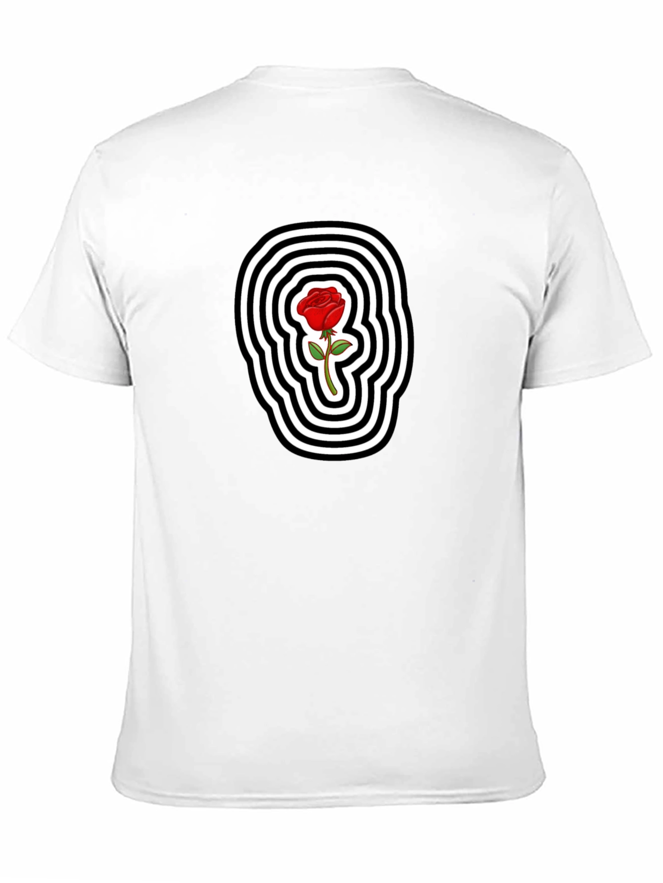 Rose Graphic Tee - Black Cotton Blend T-Shirt