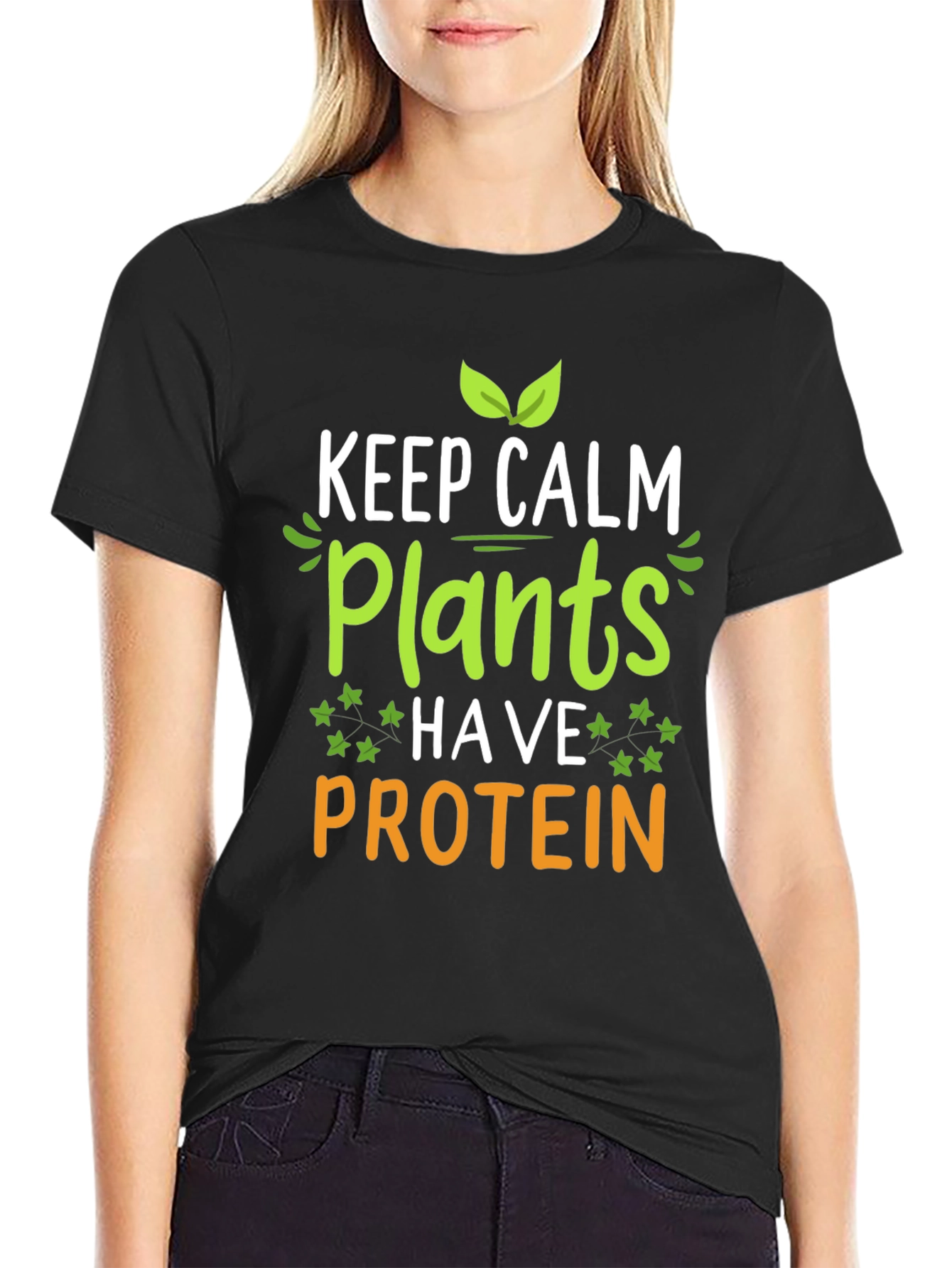 Vegan Protein T-Shirt: Keep Calm Plants Have Protein Tee