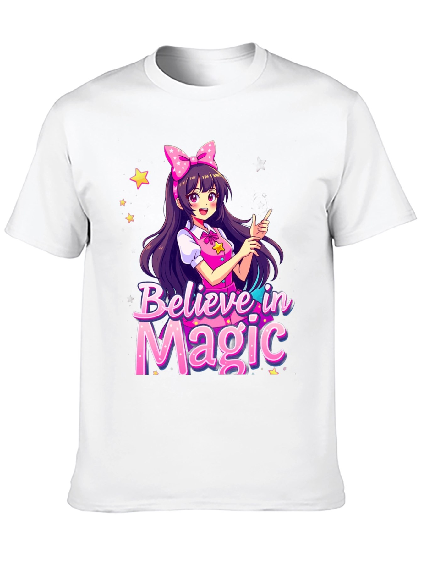 Believe in Magic Anime Girl Graphic T-Shirt