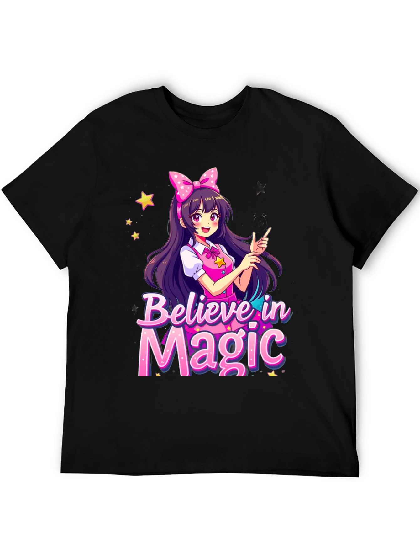 Believe in Magic Anime Girl Graphic T-Shirt