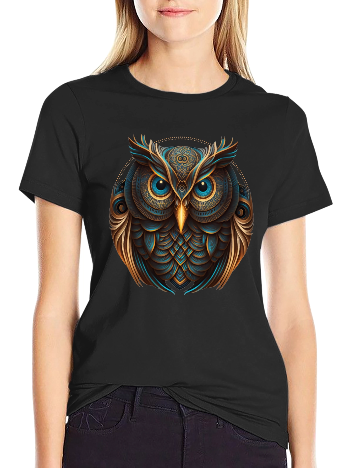 Artistic Owl Graphic Tee - Modern Design