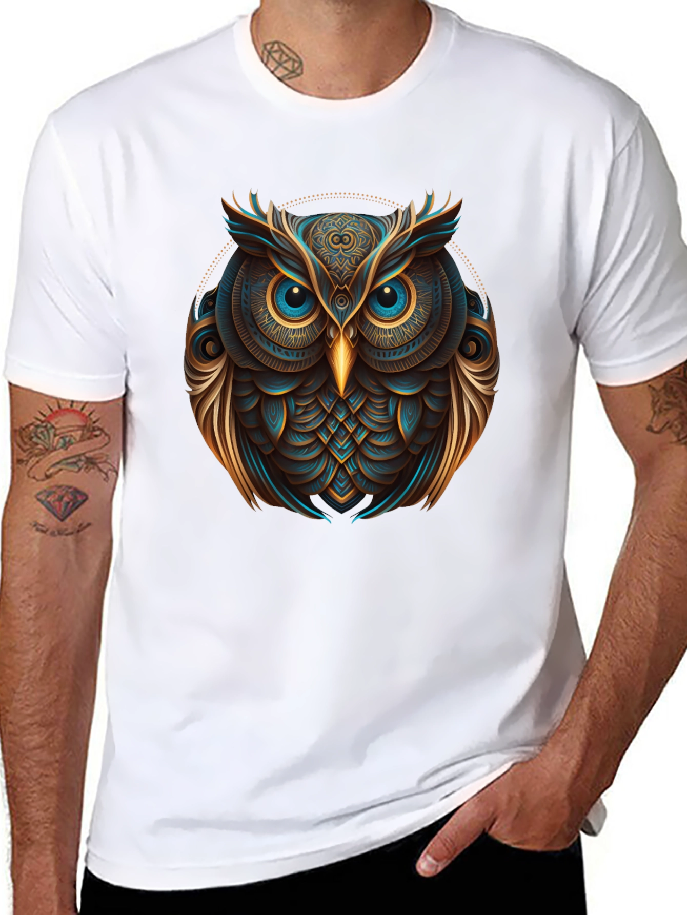 Artistic Owl Graphic Tee - Modern Design