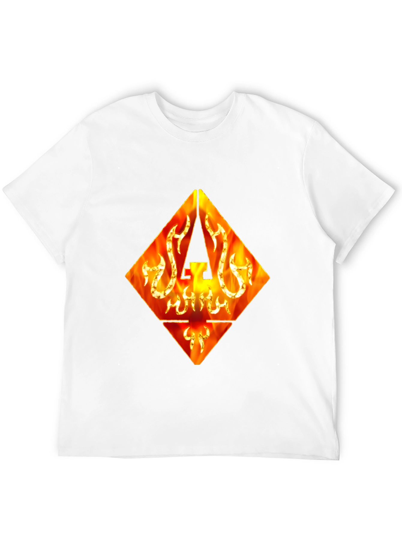 Fiery Diamond Graphic Tee - Black Cotton T-Shirt