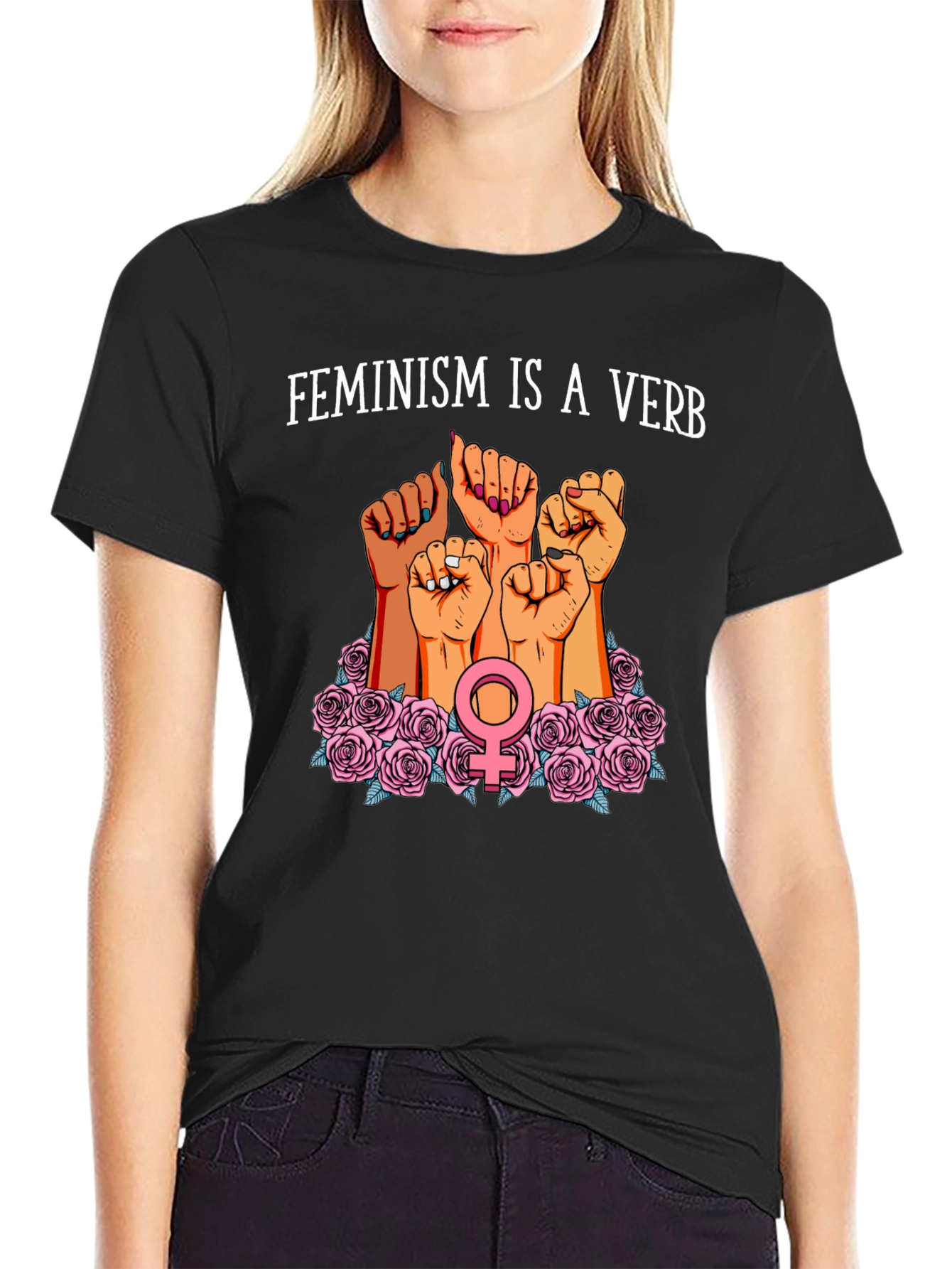 Feminism Is A Verb Graphic T-Shirt