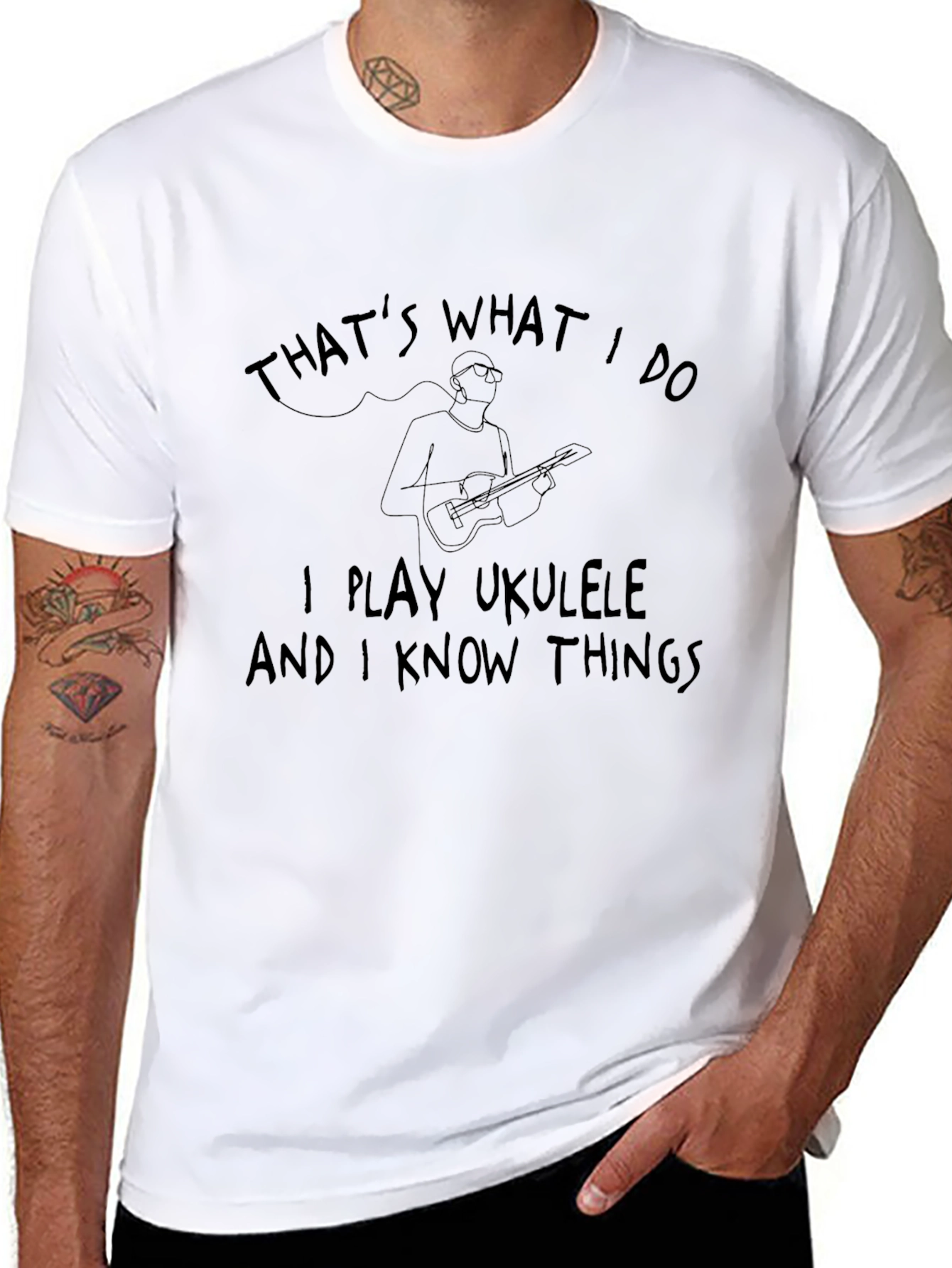 Ukulele Player T-Shirt - I Know Things