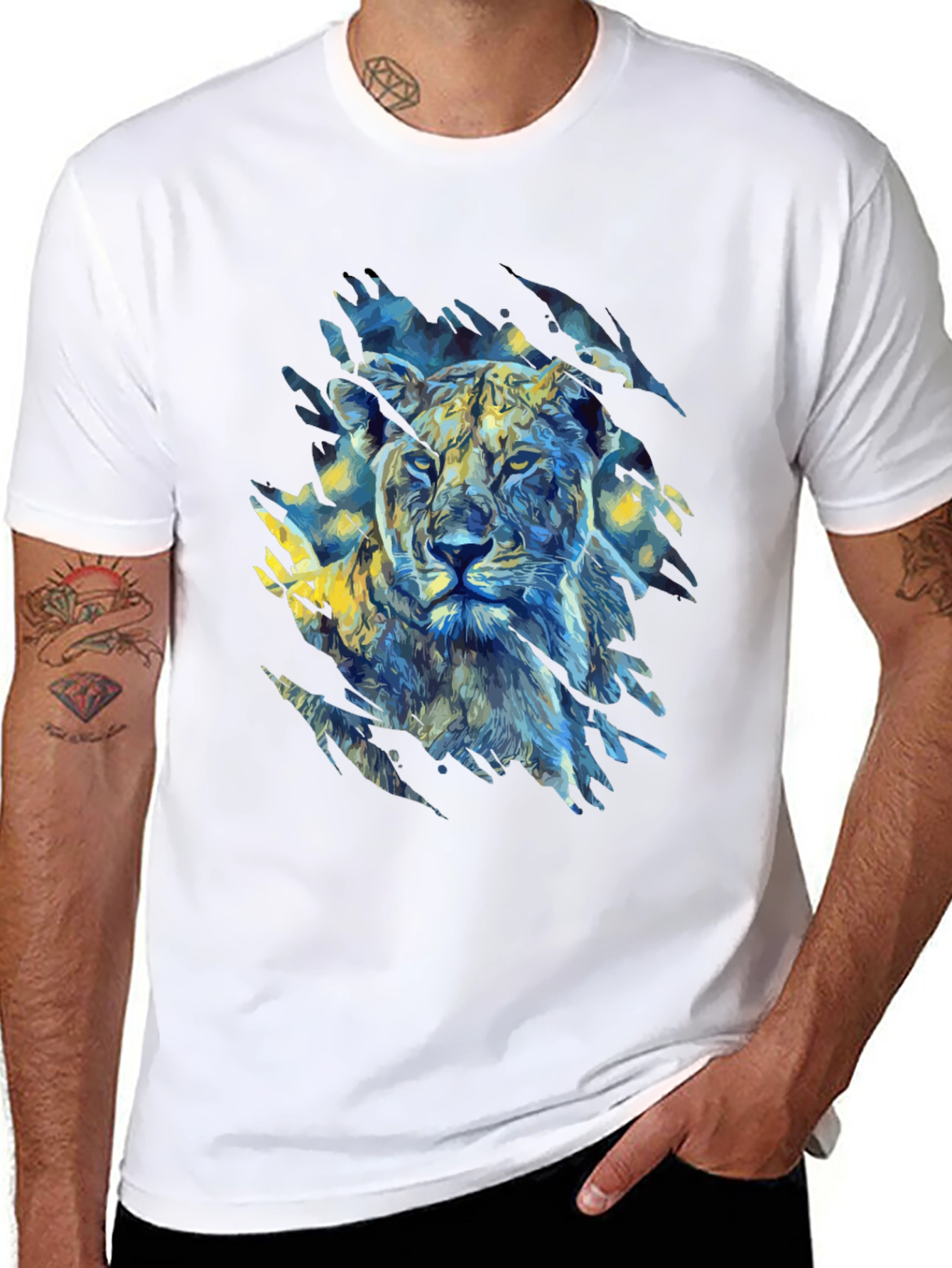 Lion Art Graphic Print T-Shirt