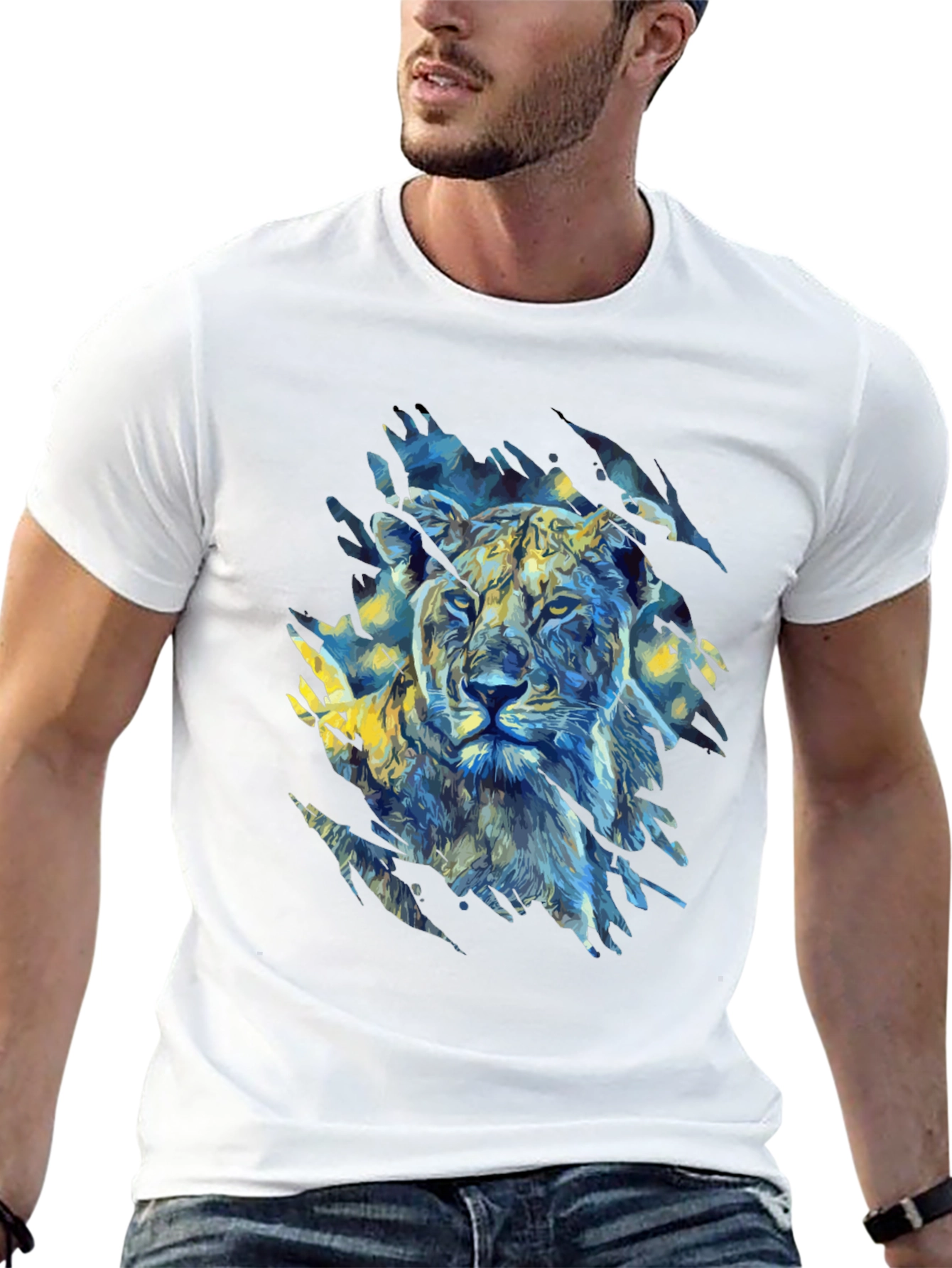 Lion Art Graphic Print T-Shirt