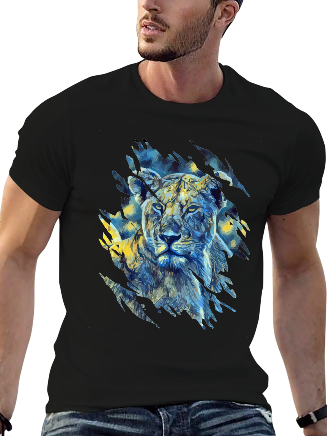 Lion Art Graphic Print T-Shirt