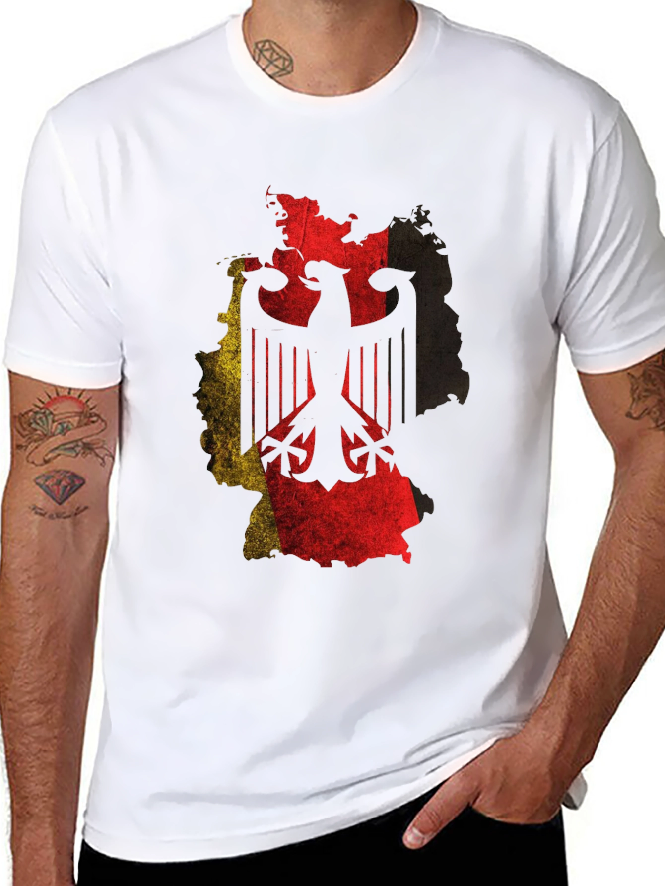 Germany Flag Eagle T-Shirt - Black Graphic Tee