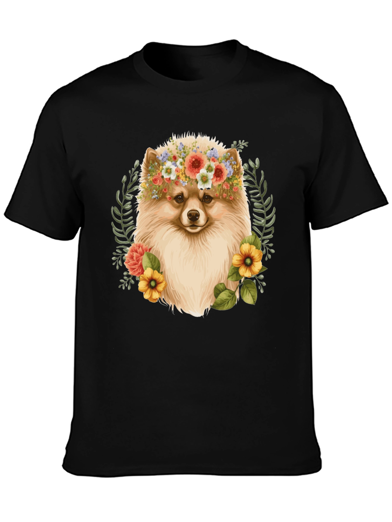 Dog Floral Crown T-Shirt