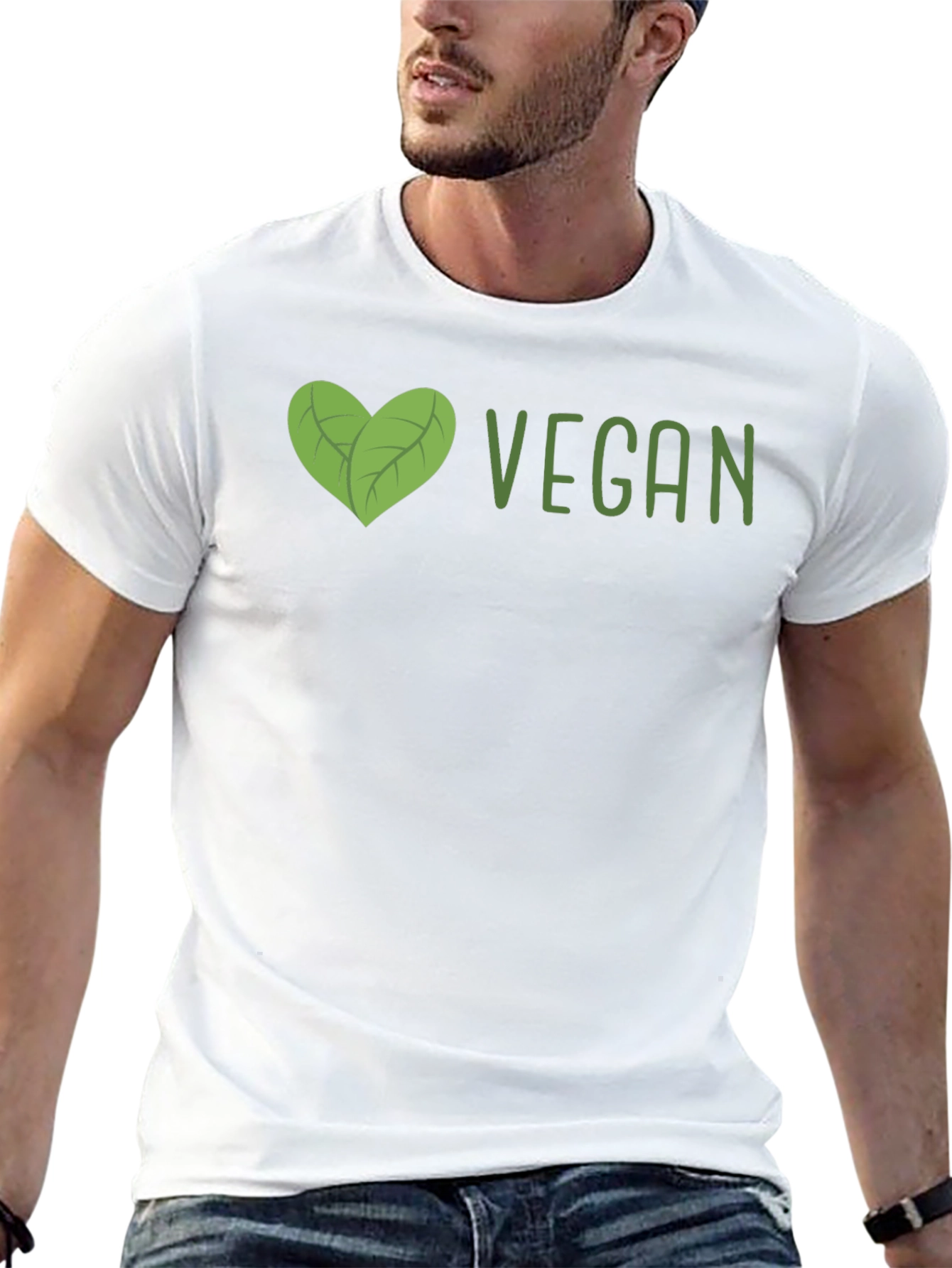 Vegan Heart Graphic T-Shirt - Unisex Black Tee