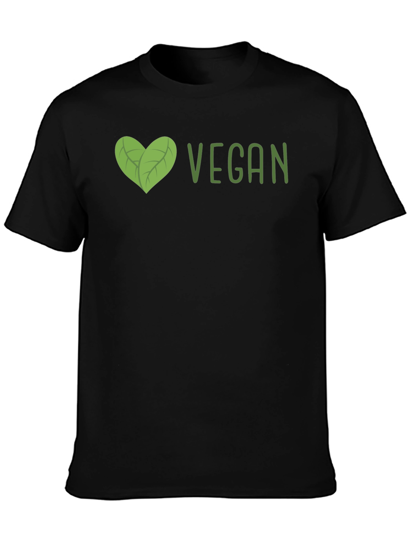 Vegan Heart Graphic T-Shirt - Unisex Black Tee
