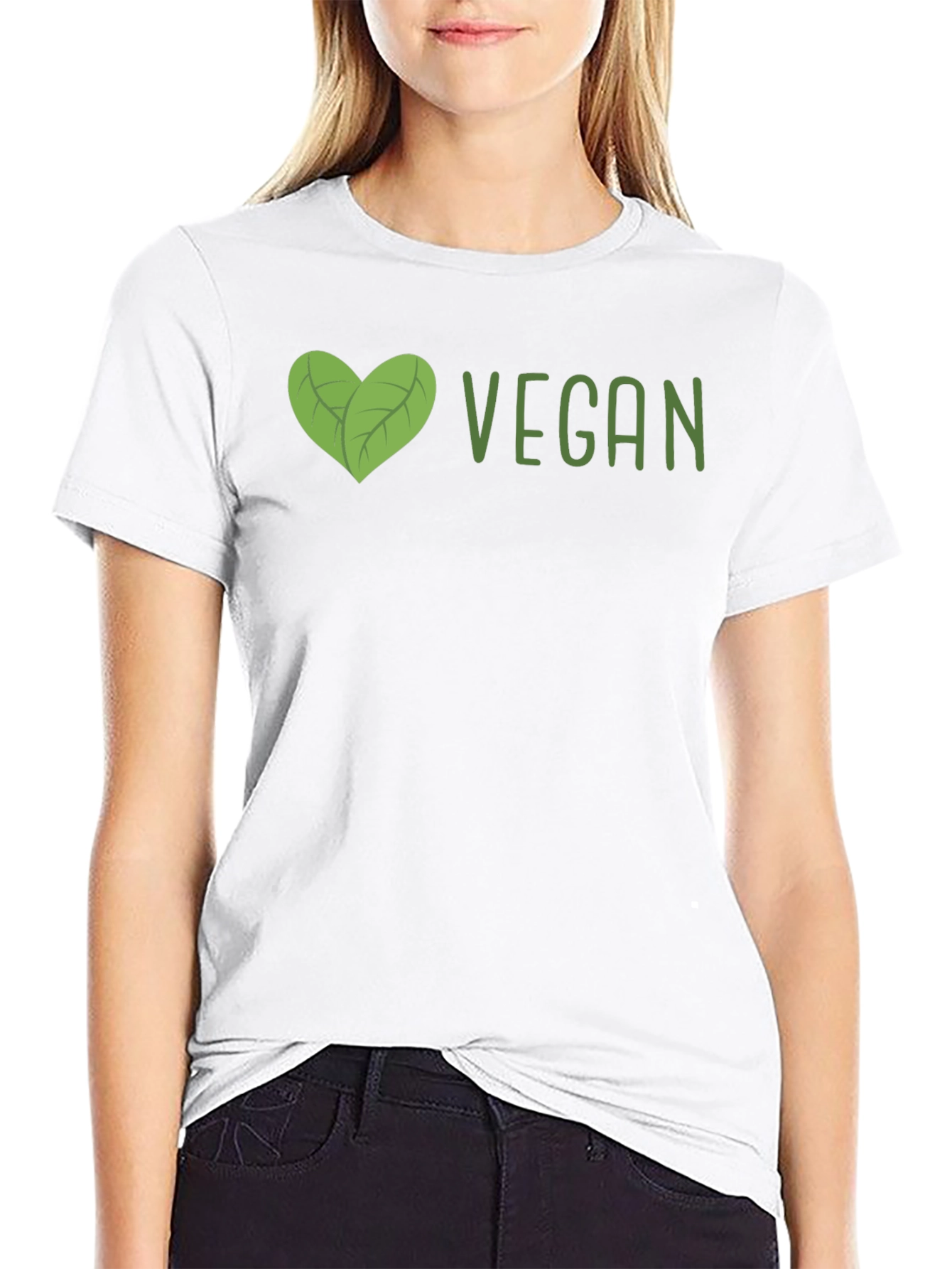 Vegan Heart Graphic T-Shirt - Unisex Black Tee