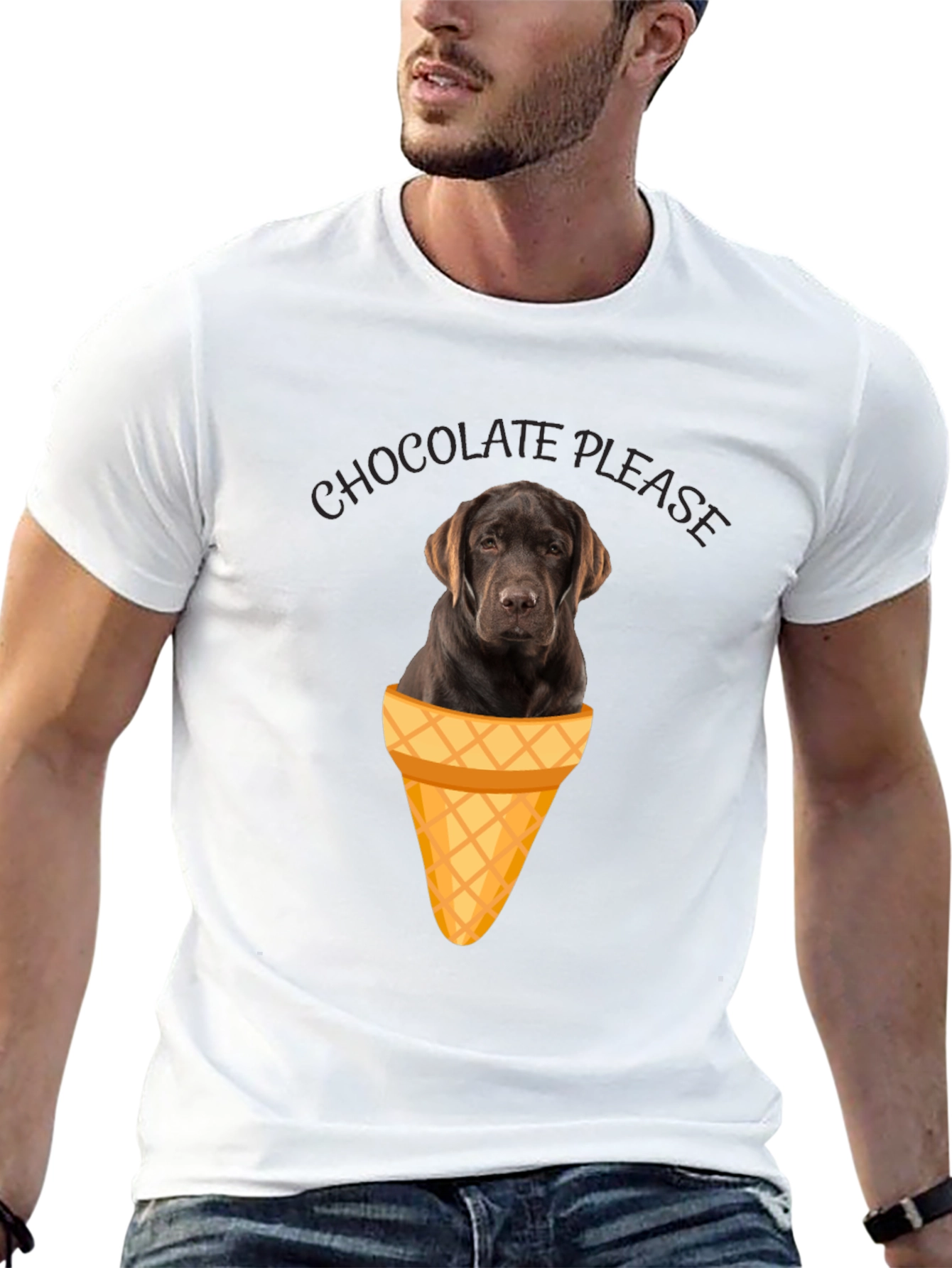 Chocolate Labrador Ice Cream T-Shirt