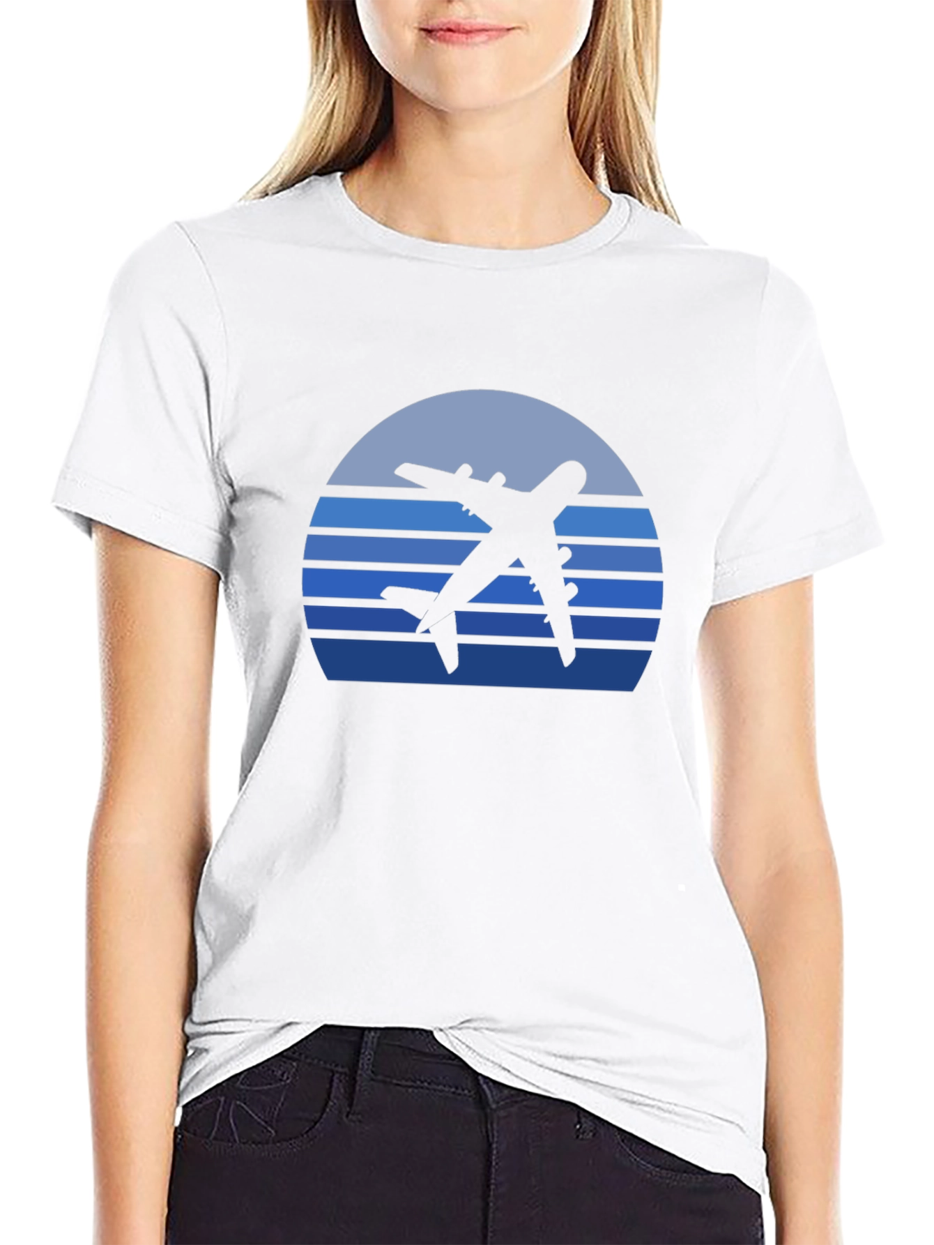 Retro Airplane Sunset Graphic Tee