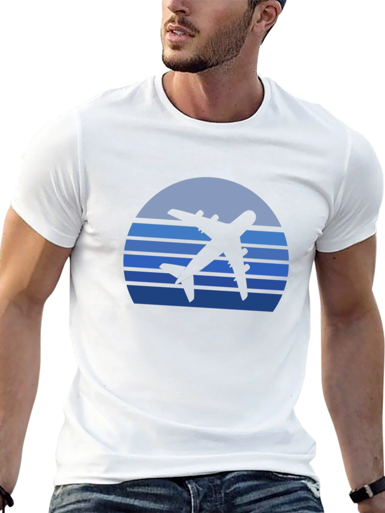 Retro Airplane Sunset Graphic Tee