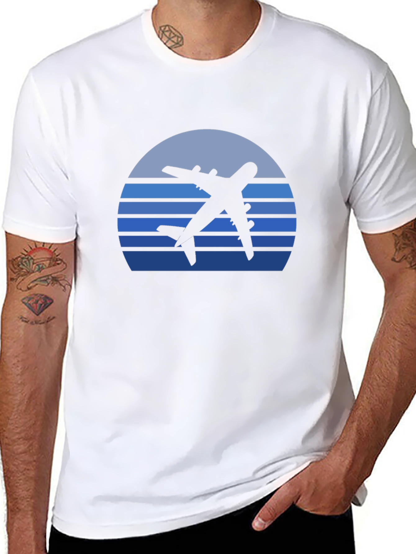 Retro Airplane Sunset Graphic Tee