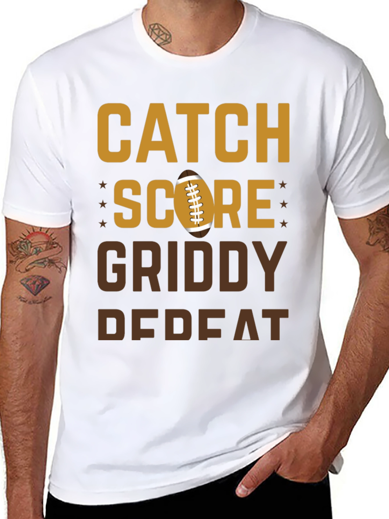 Catch Score Football Graphic T-Shirt