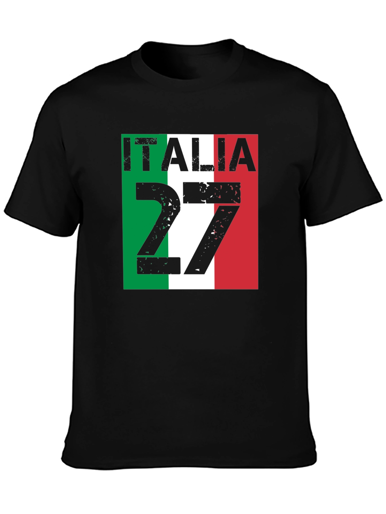 Italia 27 Black T-Shirt Italian Pride