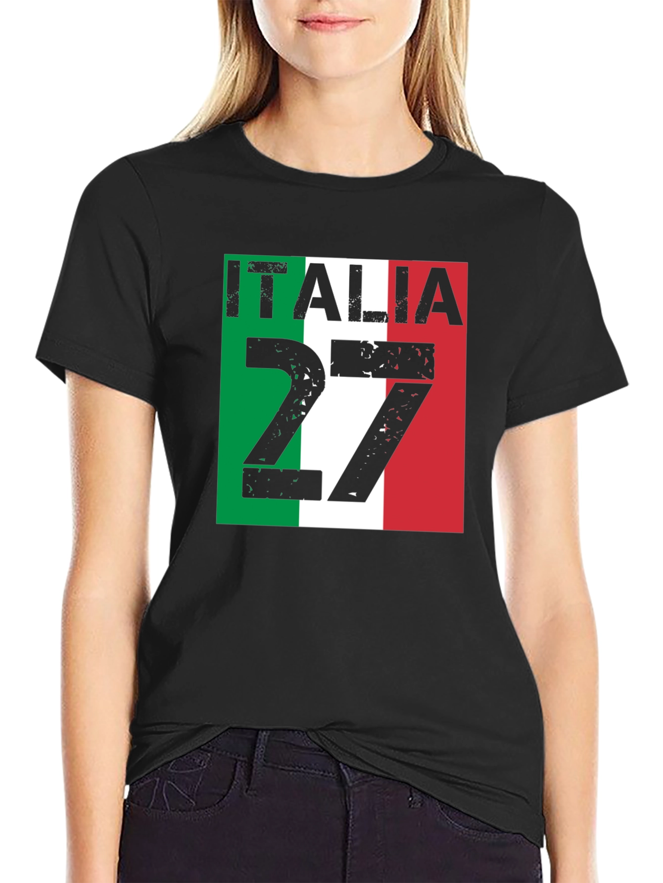Italia 27 Black T-Shirt Italian Pride