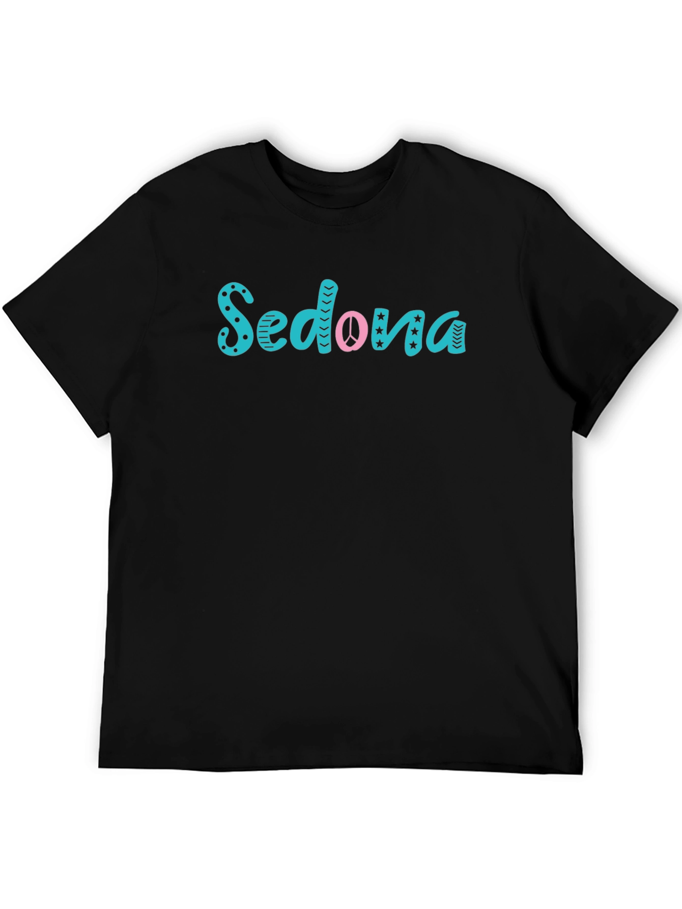 Sedona Graphic Tee - Black Cotton Casual T-Shirt