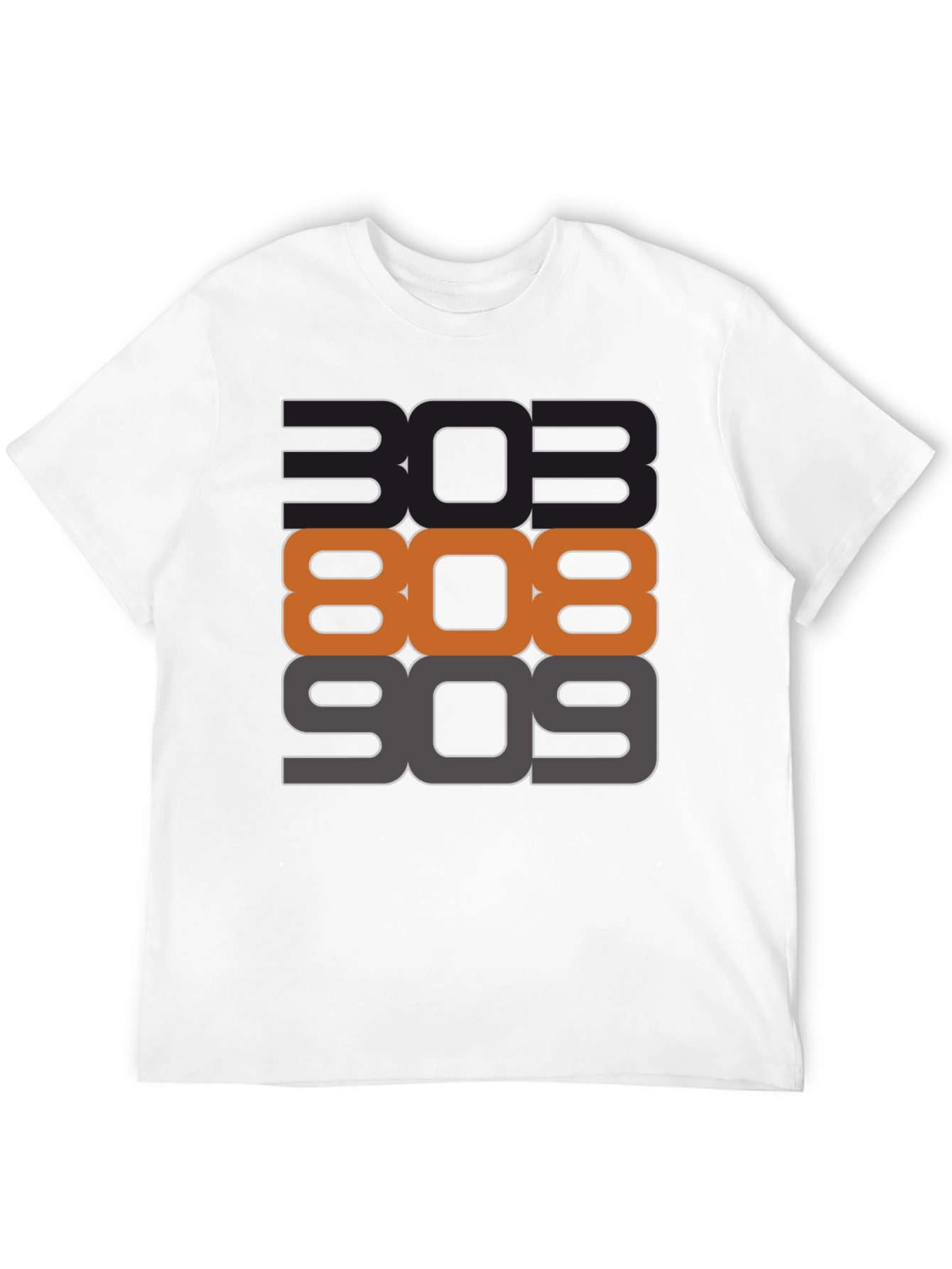 303 808 909 Black Graphic T-Shirt