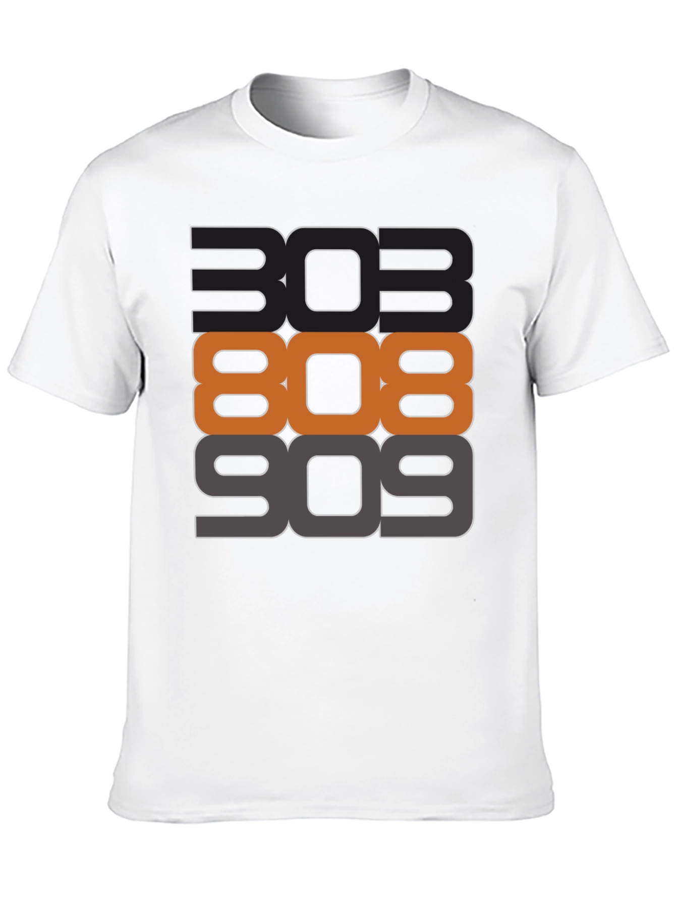 303 808 909 Black Graphic T-Shirt