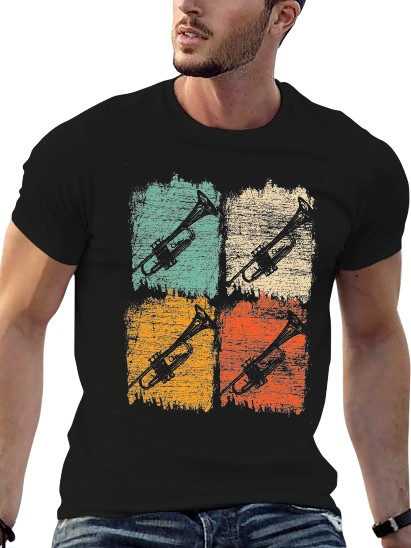Retro Trumpet Graphic Tee - Musical Instrument T-Shirt