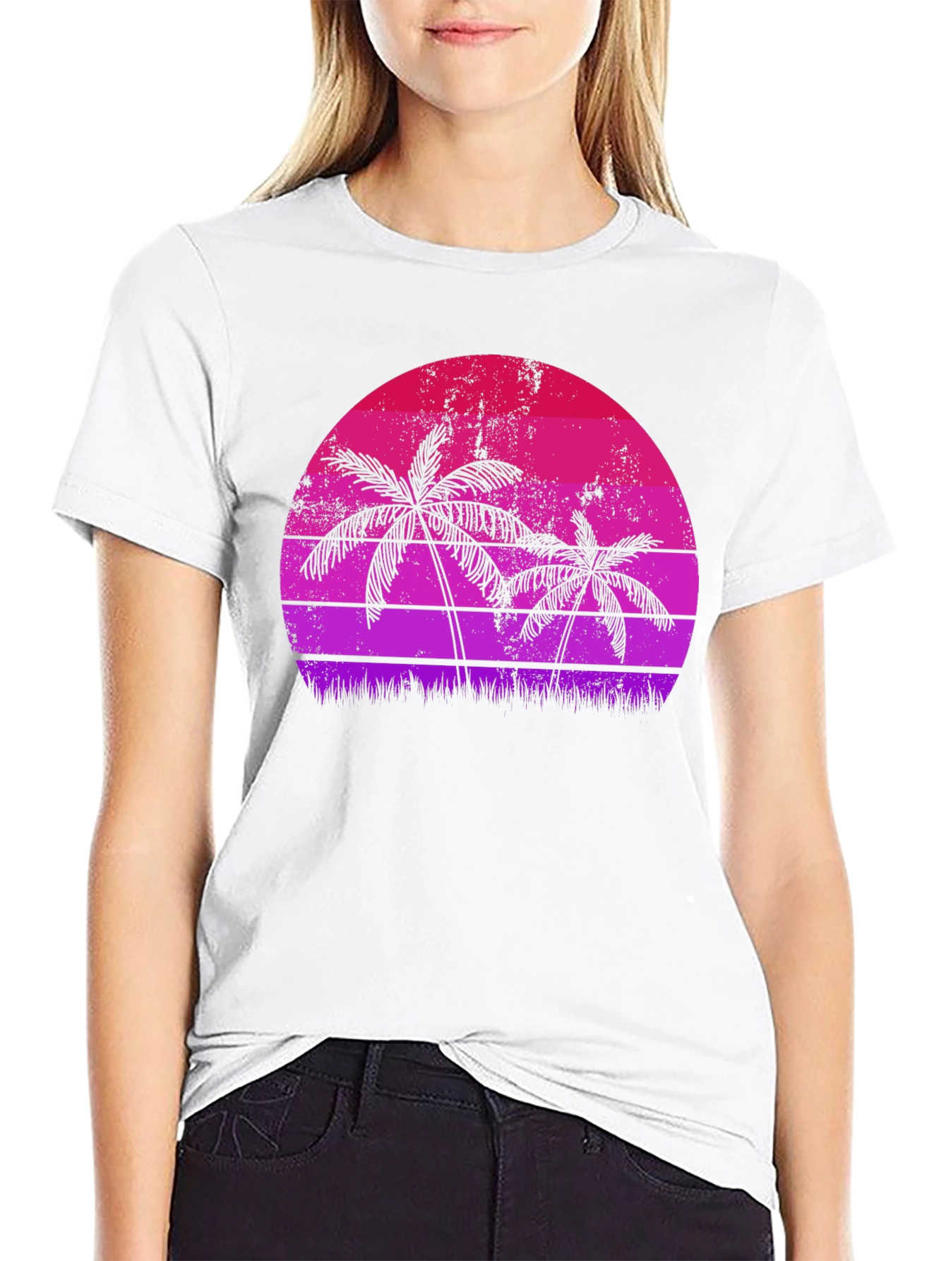 Retro Palm Tree Sunset Graphic Tee