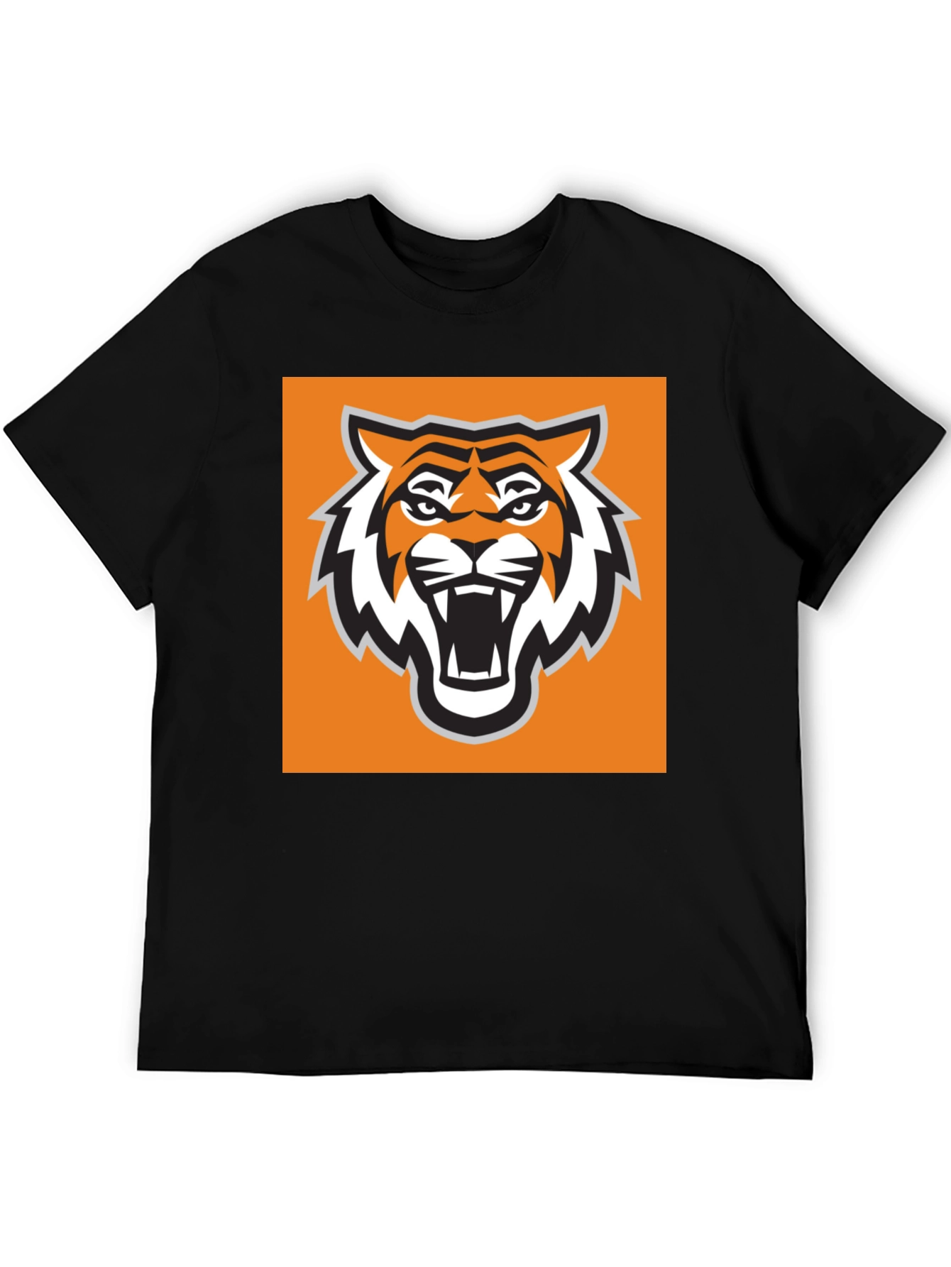 Tiger Mascot Graphic Tee - Bold Black T-Shirt