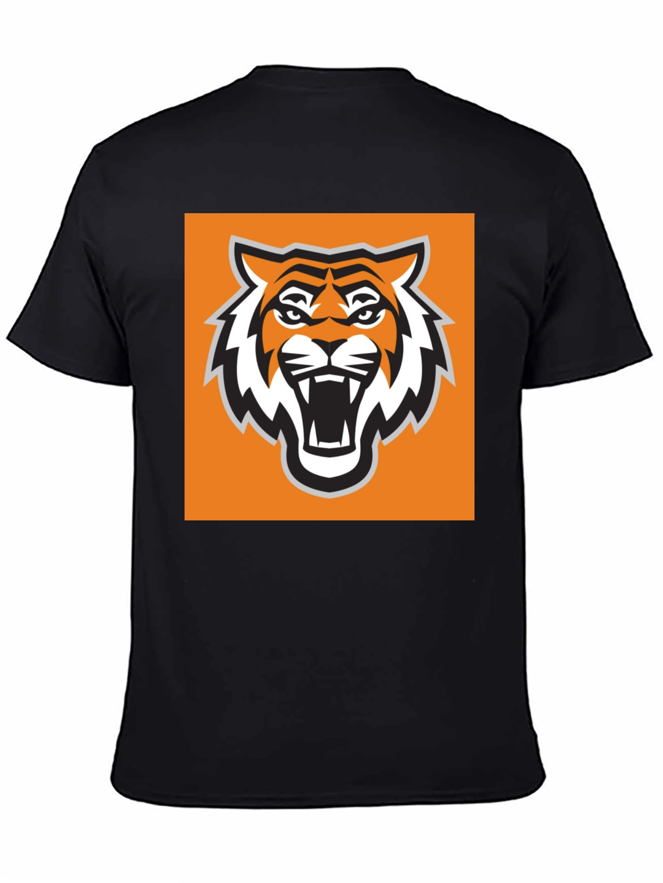 Tiger Mascot Graphic Tee - Bold Black T-Shirt