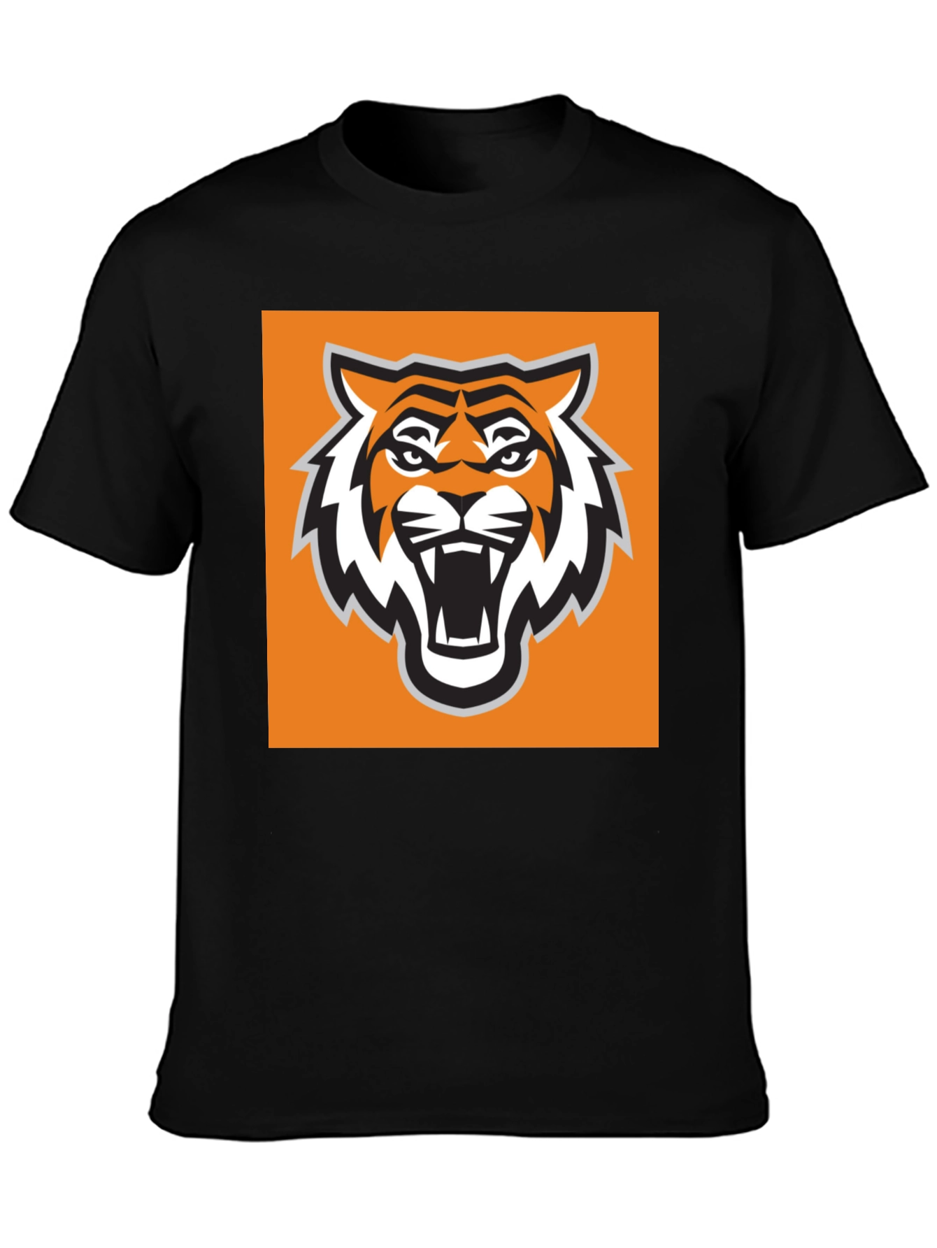 Tiger Mascot Graphic Tee - Bold Black T-Shirt