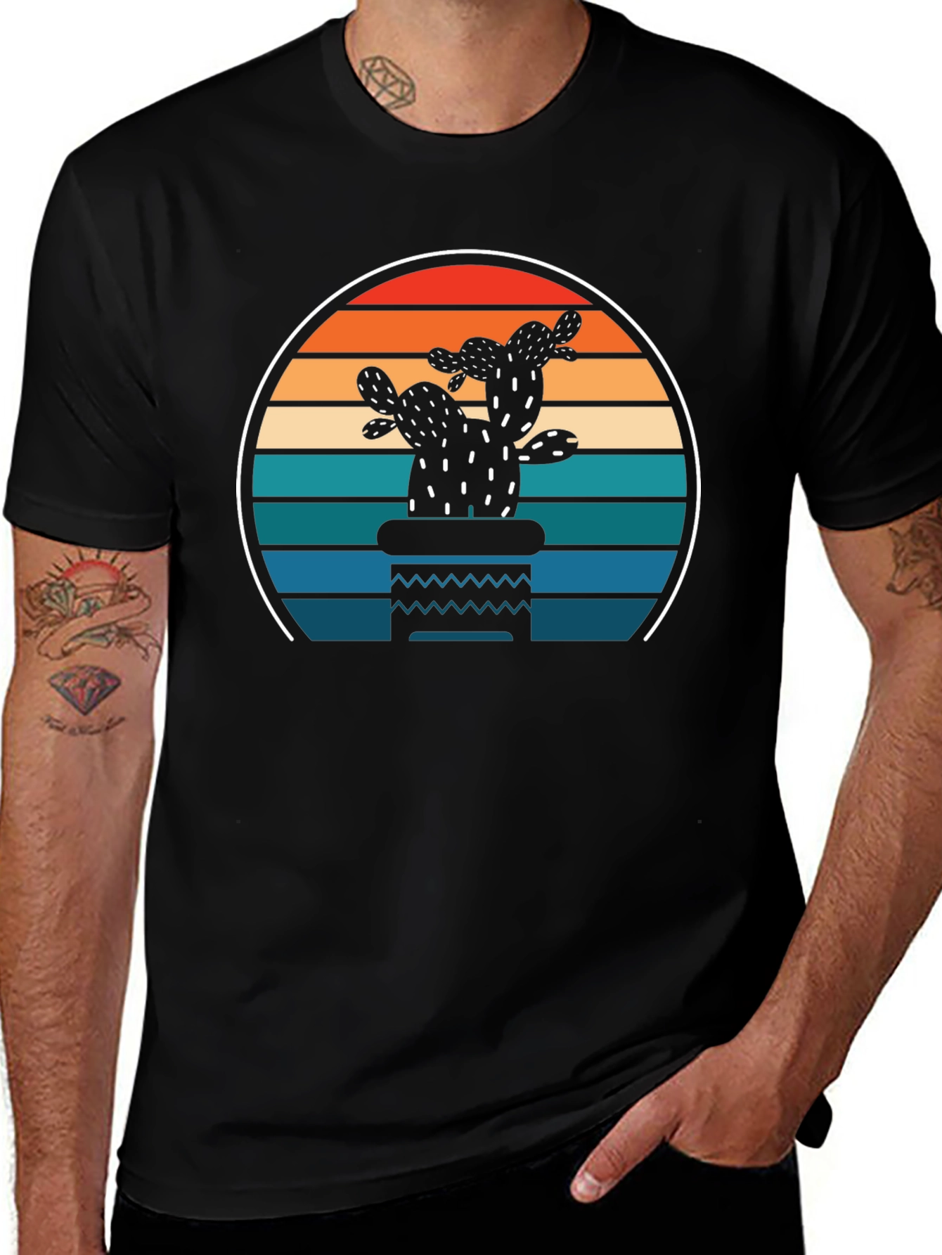 Retro Cactus Sunset T-Shirt