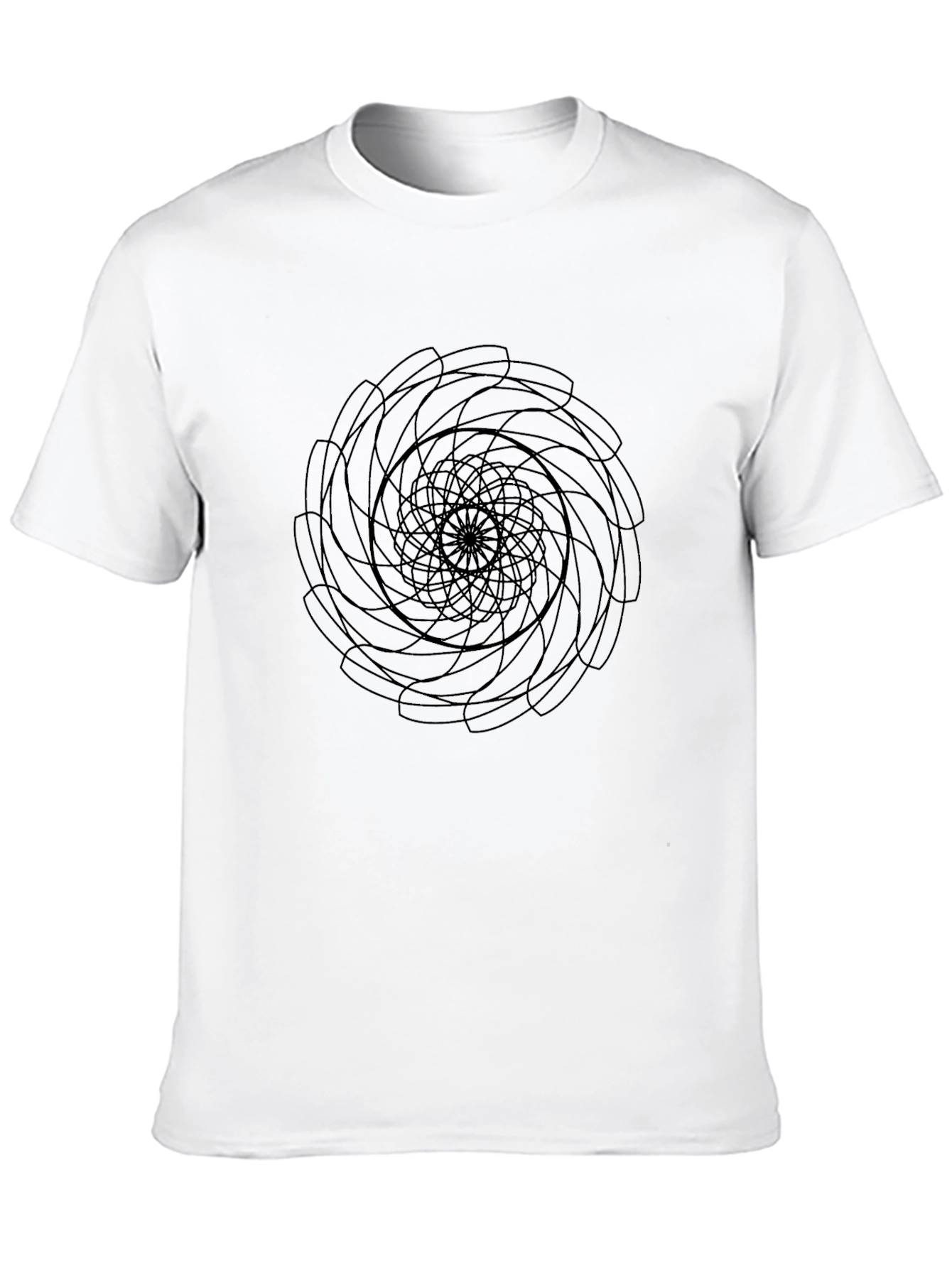 Spiral Graphic Print Mens Black T-Shirt