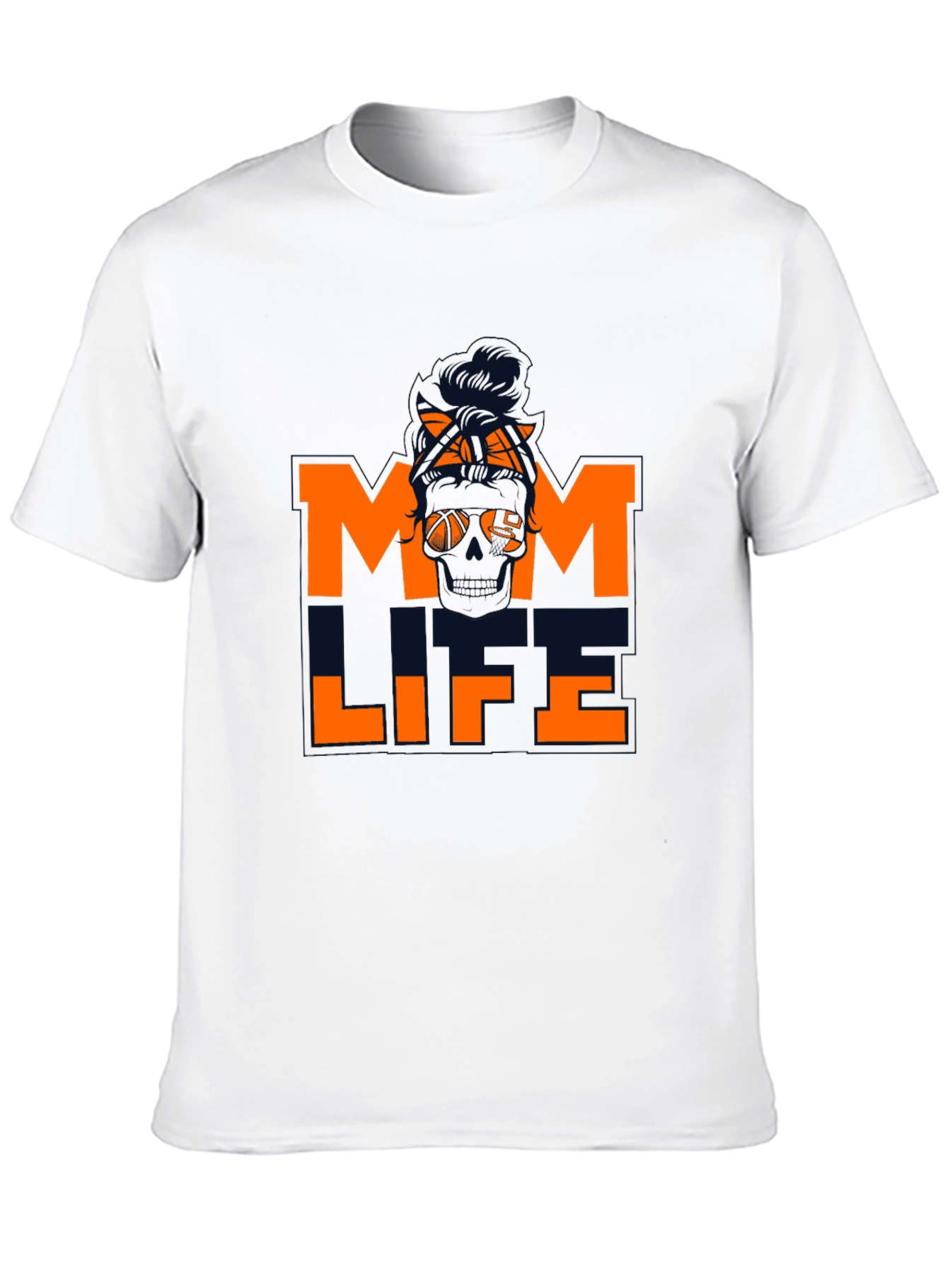 Mom Life Skull Graphic Tee - Black