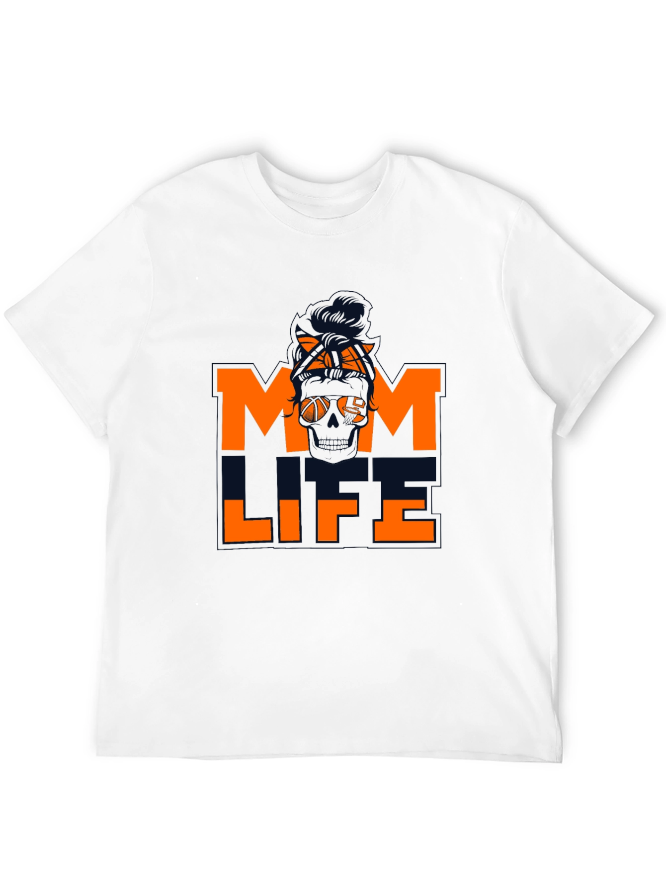 Mom Life Skull Graphic Tee - Black