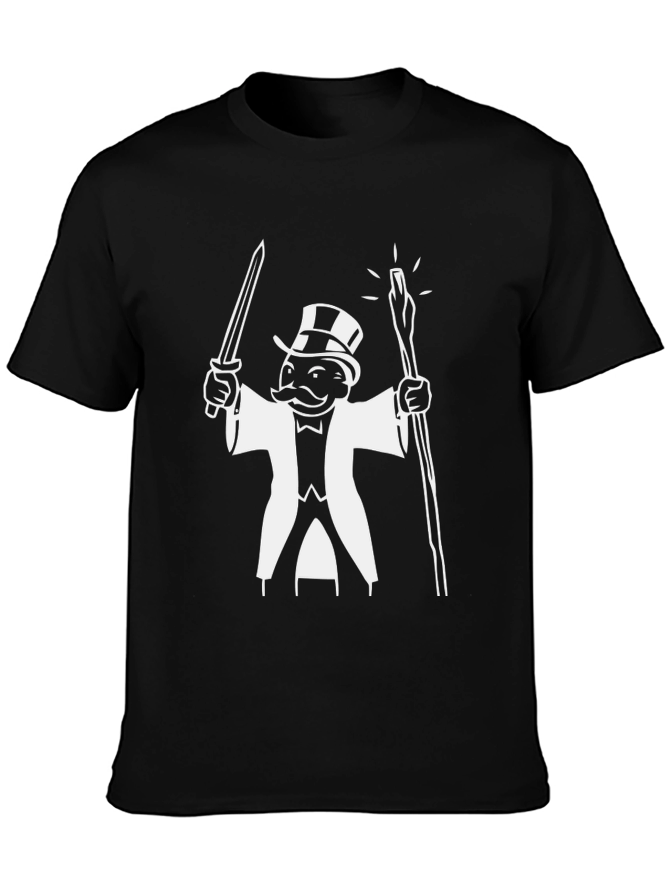 Monopoly Man Graphic T-Shirt - Black
