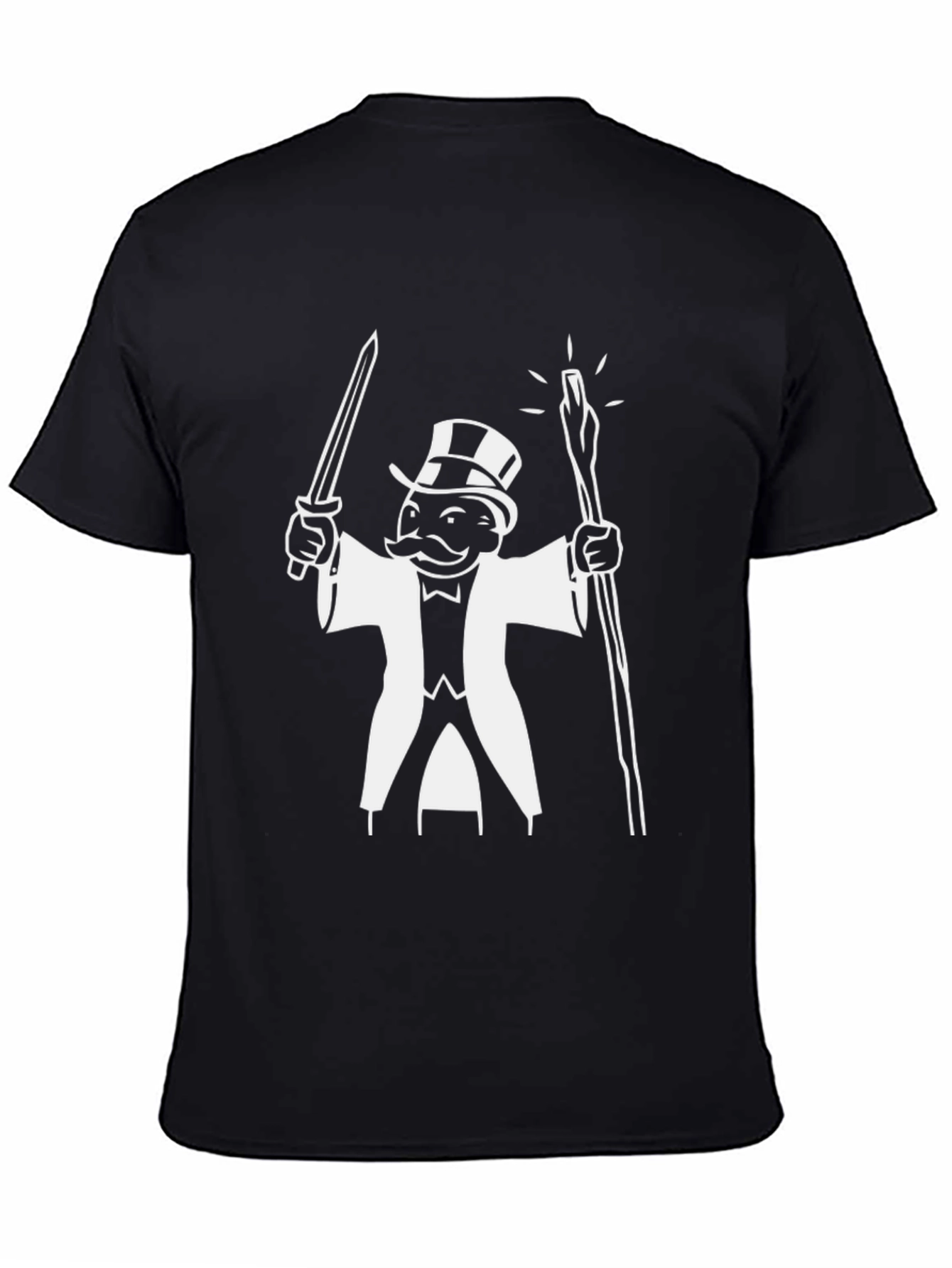 Monopoly Man Graphic T-Shirt - Black