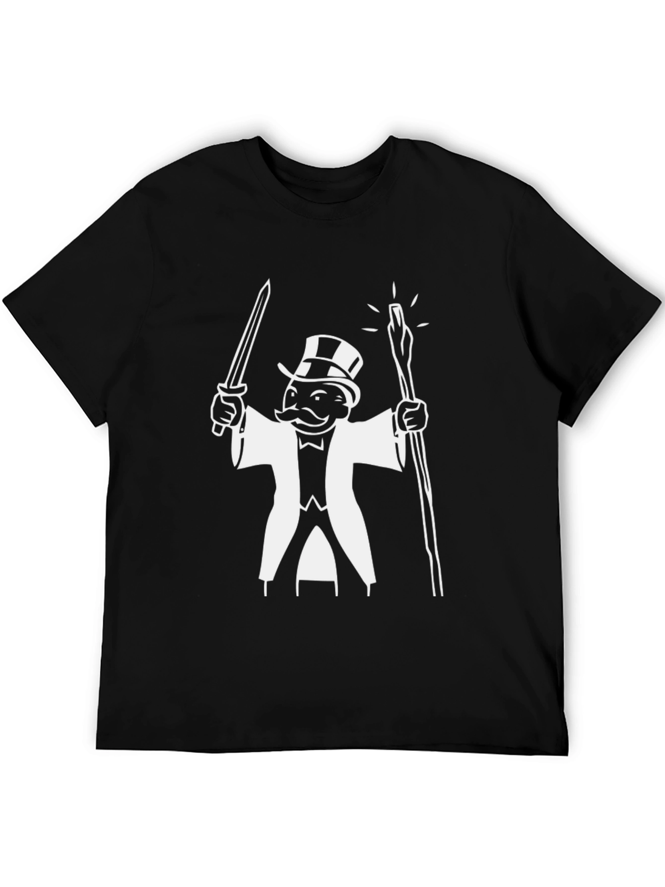 Monopoly Man Graphic T-Shirt - Black