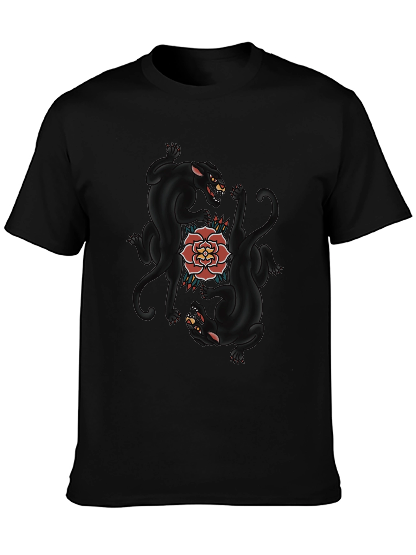 Black Panther & Rose Graphic Tee