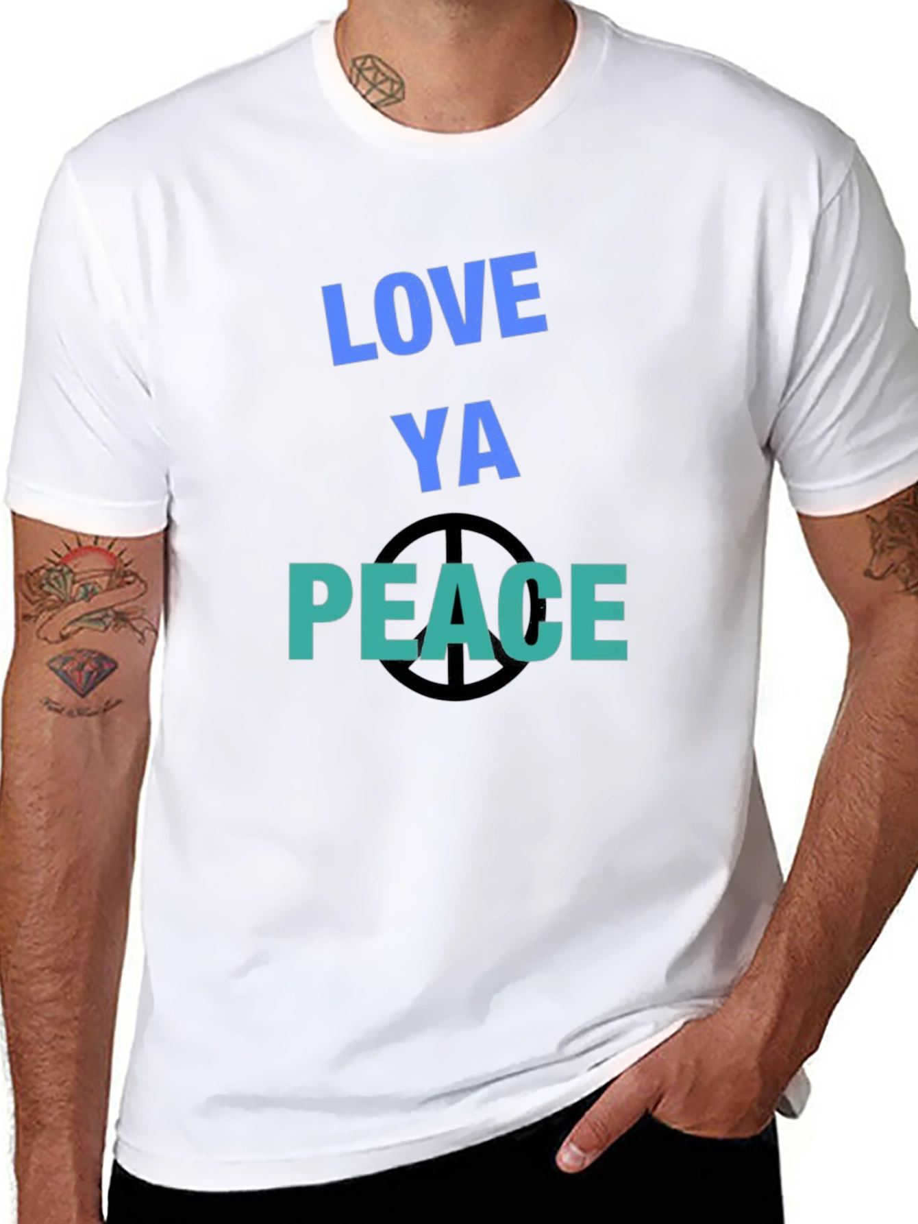 Love Ya Peace T-Shirt - Casual Graphic Tee