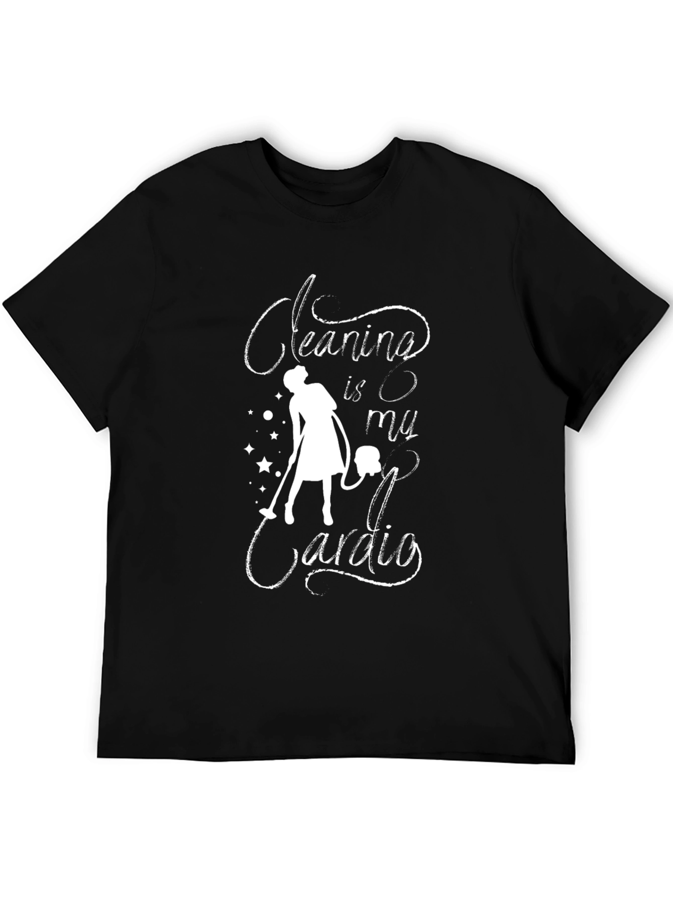 Cleaning is My Cardio Graphic Tee - Black