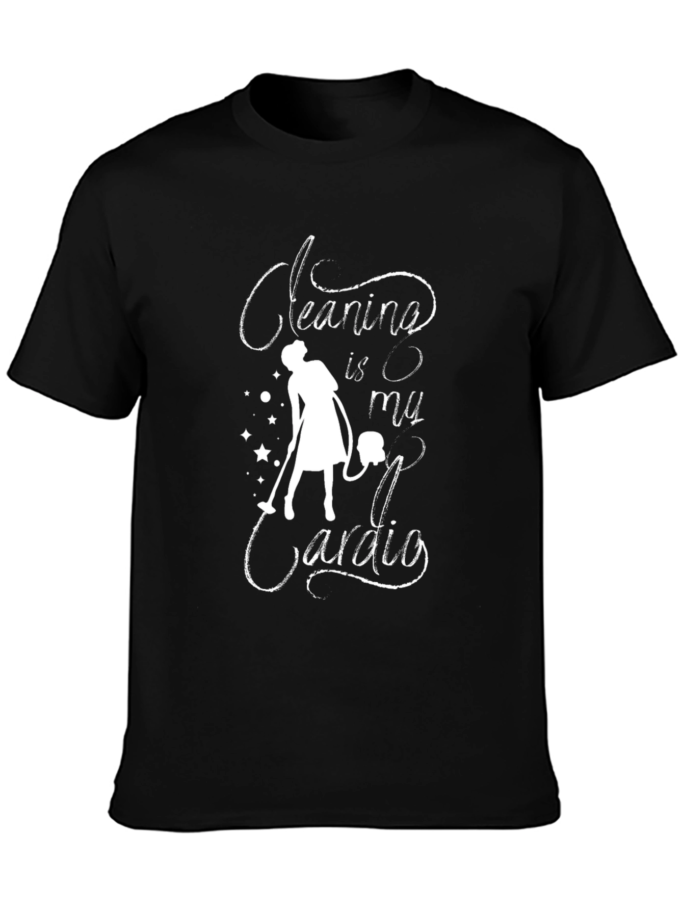 Cleaning is My Cardio Graphic Tee - Black
