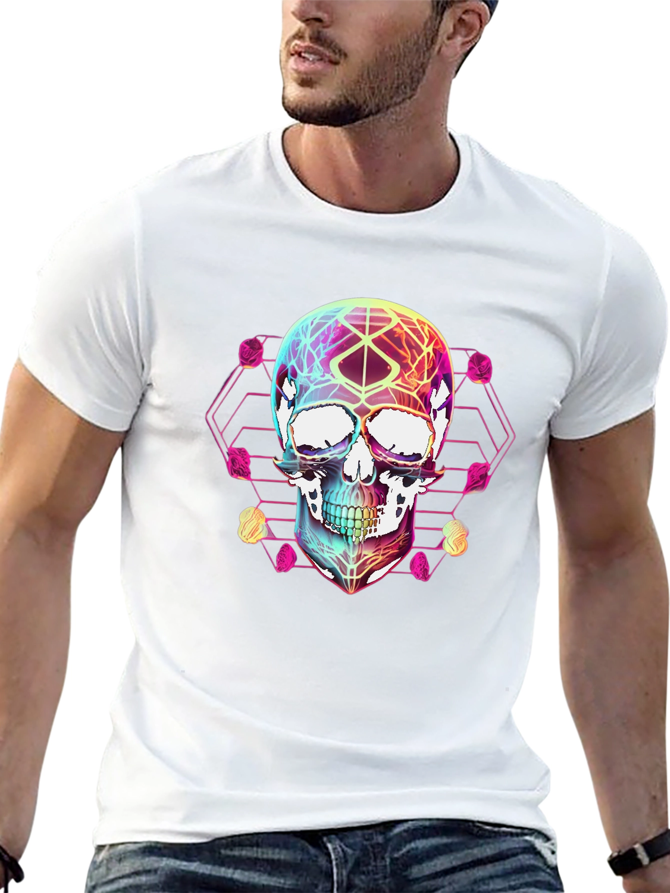 Geometric Skull Graphic T-Shirt