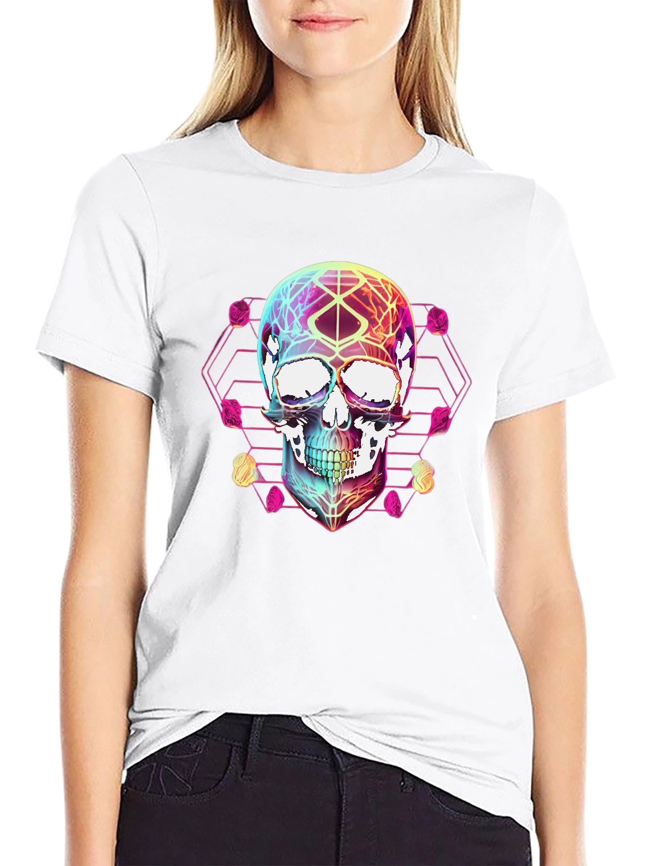 Geometric Skull Graphic T-Shirt