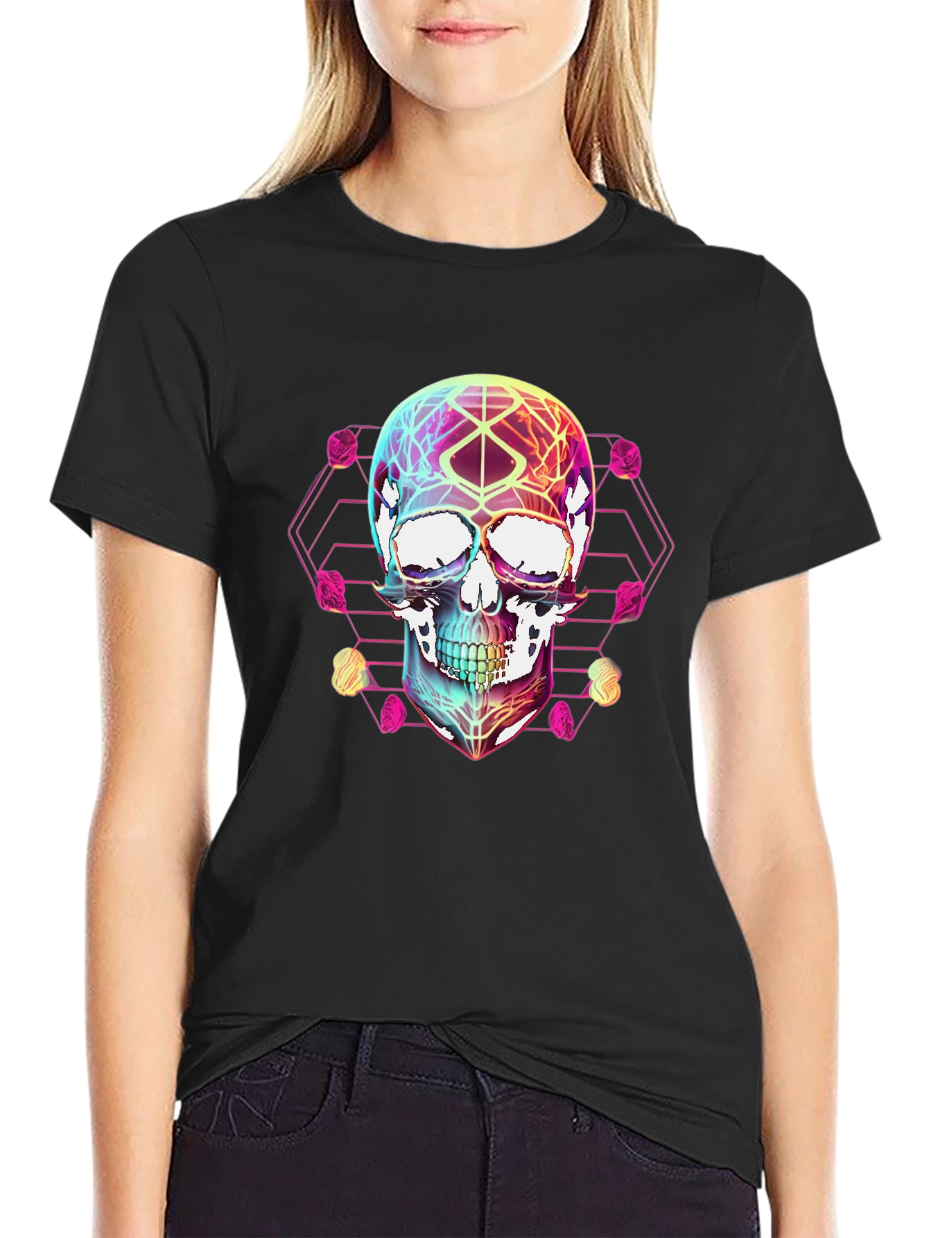 Geometric Skull Graphic T-Shirt
