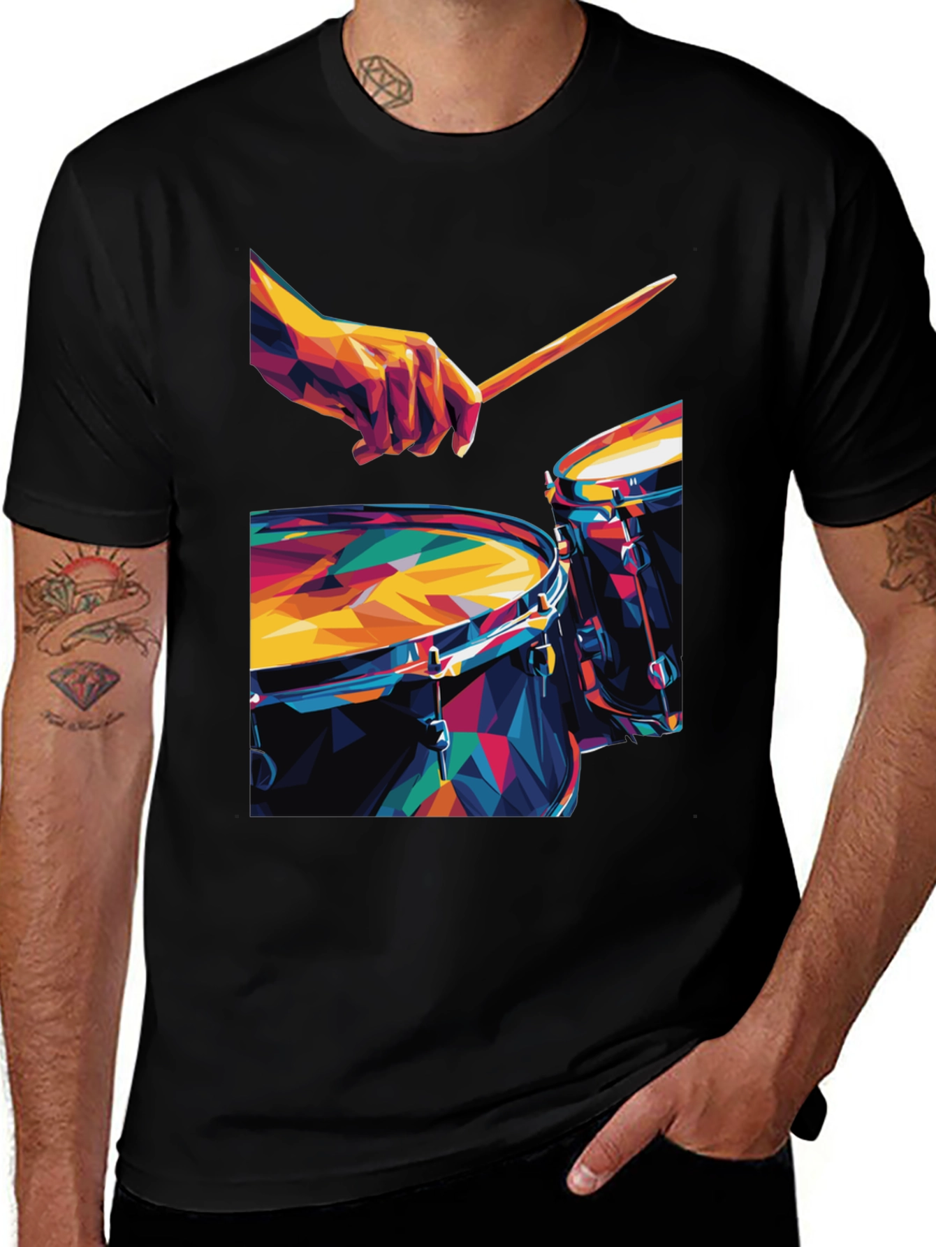 Geometric Drum Set Graphic Tee