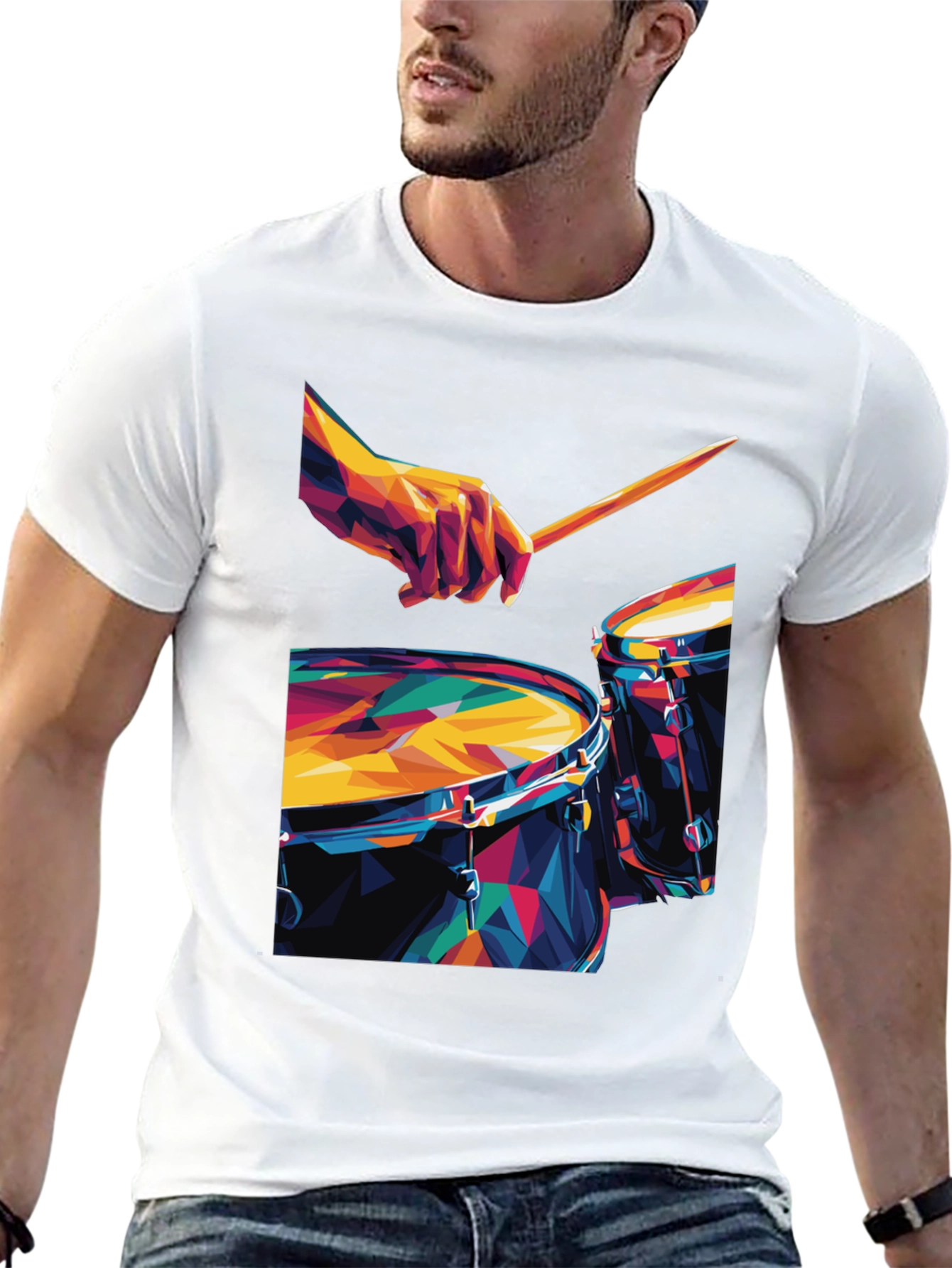 Geometric Drum Set Graphic Tee