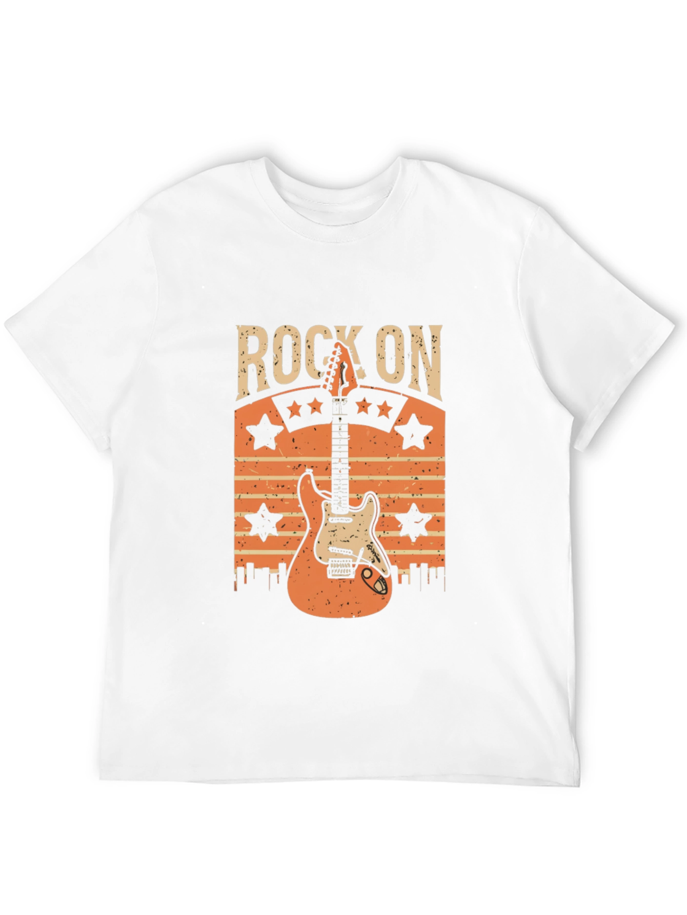 Rock On Guitar T-Shirt - Retro Style