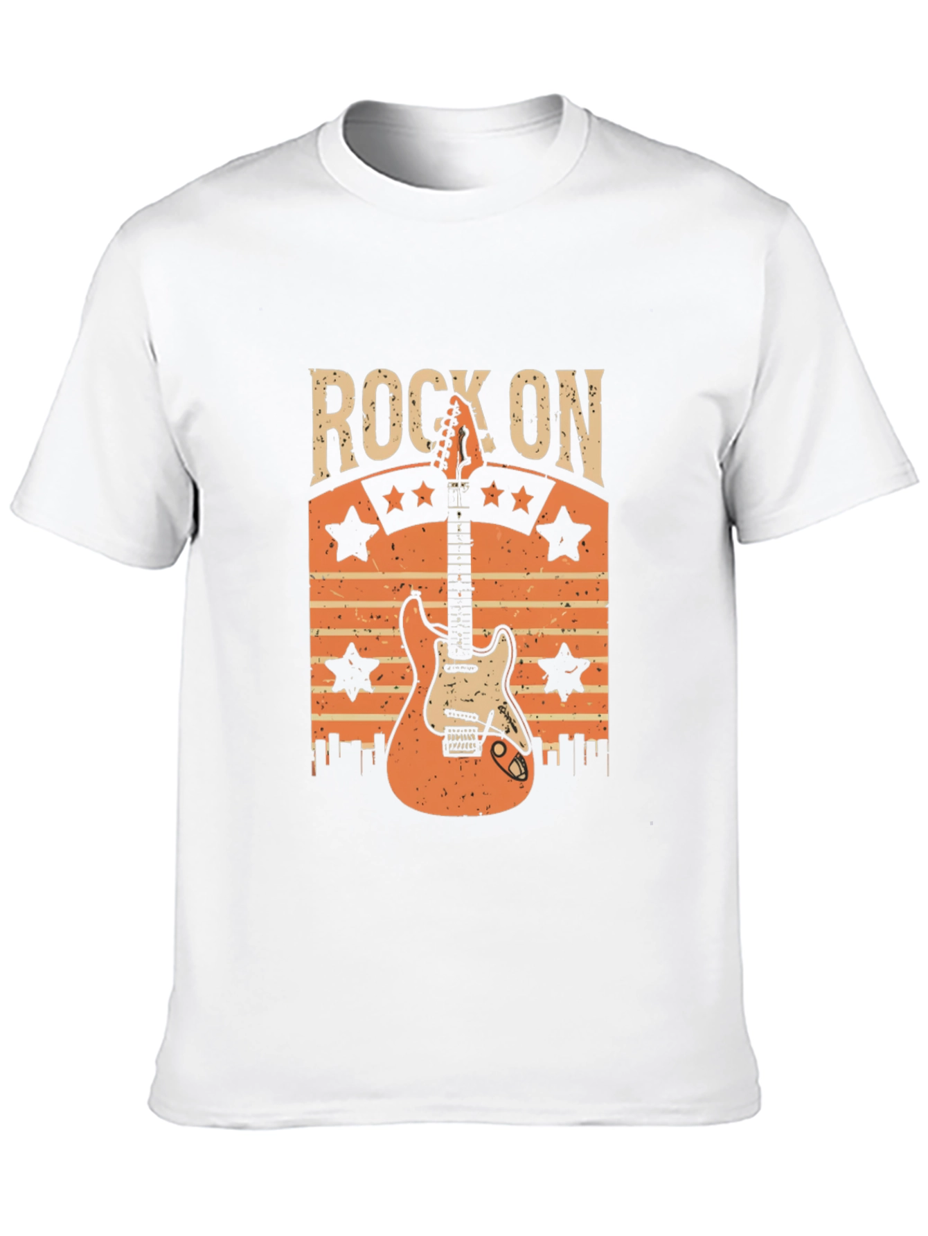 Rock On Guitar T-Shirt - Retro Style